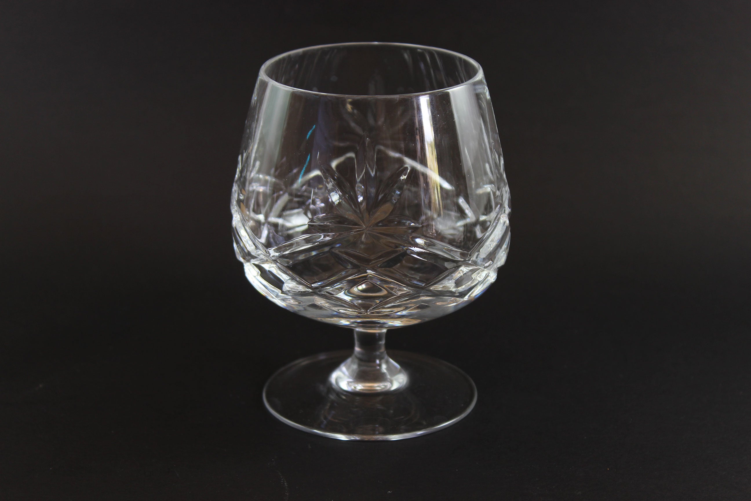 Large Cut Crystal Brandy or Cognac Glasses
