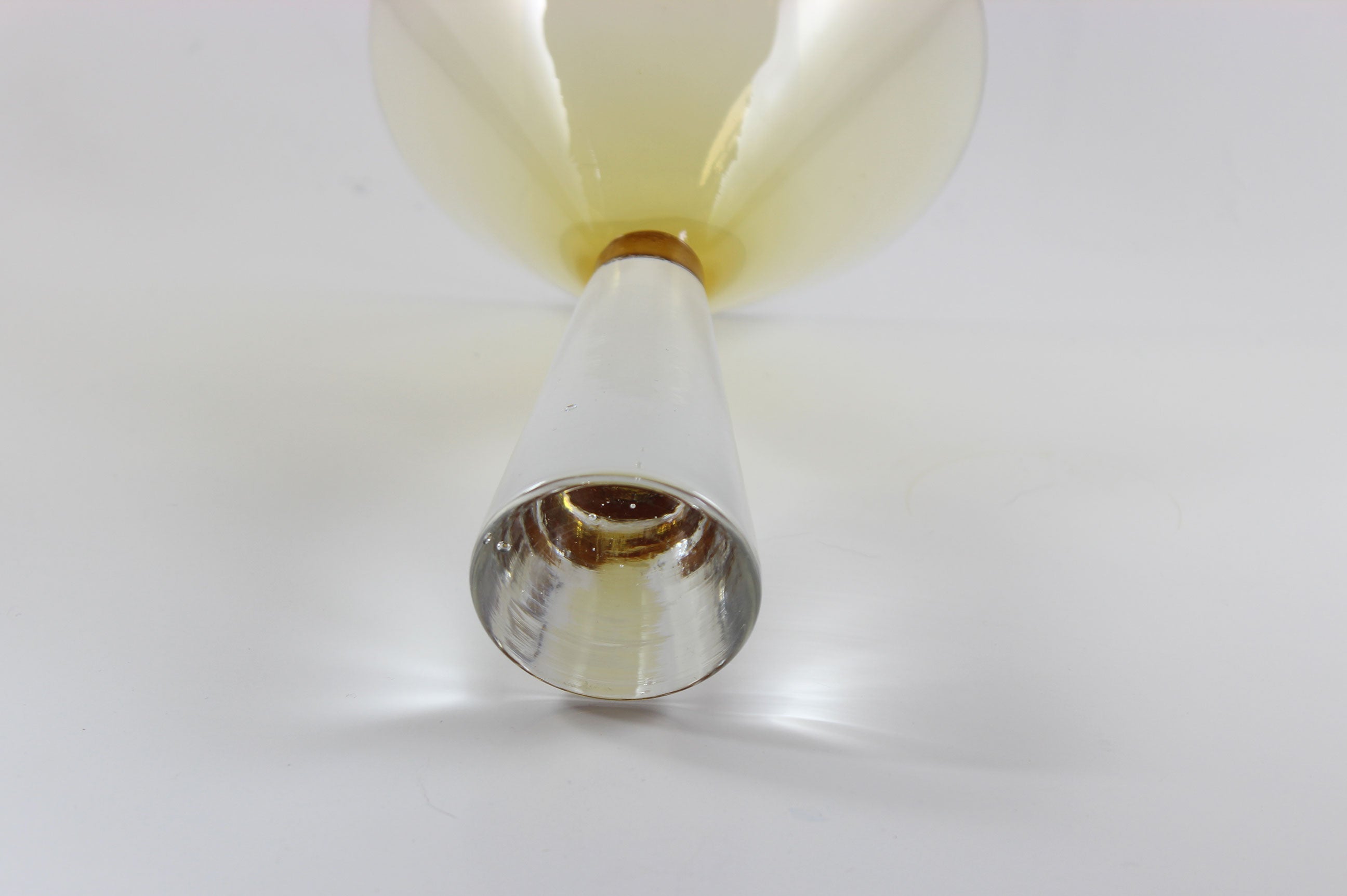 Large, Heavy Crystal, Martini Glasses, Amber Bowl