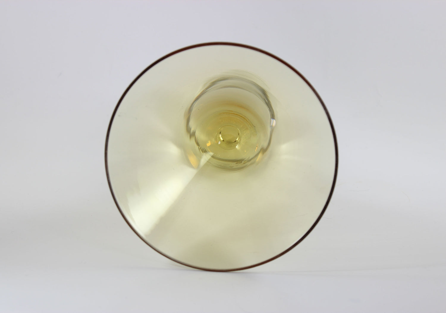 Large, Heavy Crystal, Martini Glasses, Amber Bowl