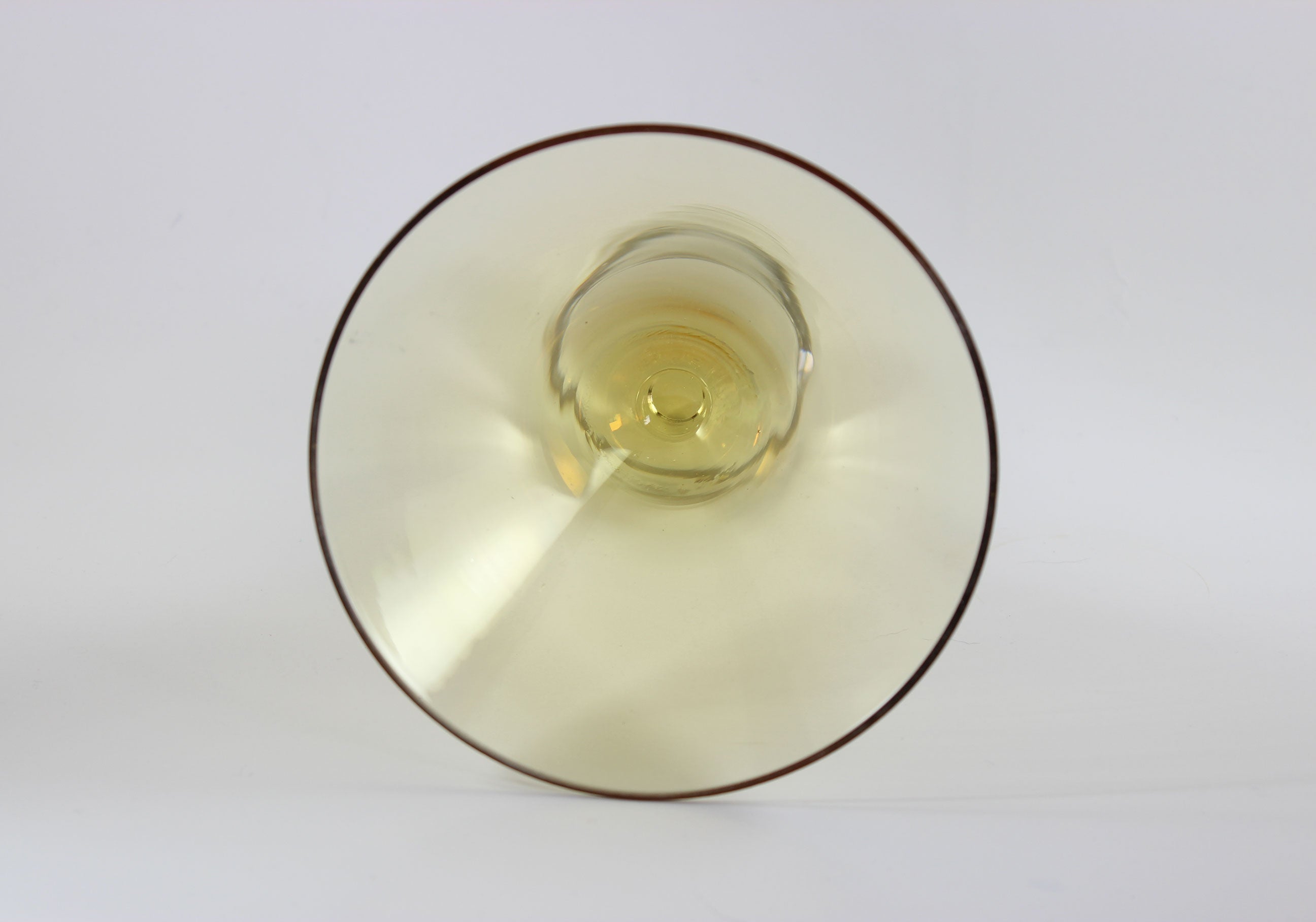 Large, Heavy Crystal, Martini Glasses, Amber Bowl