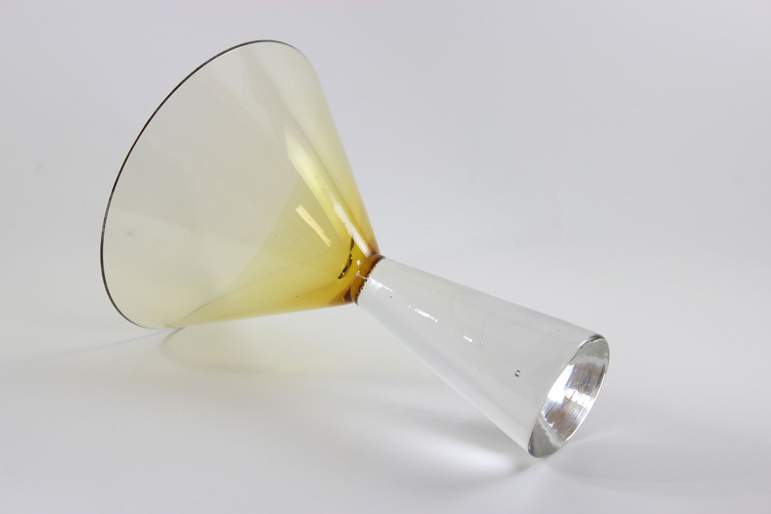 Large, Heavy Crystal, Martini Glasses, Amber Bowl