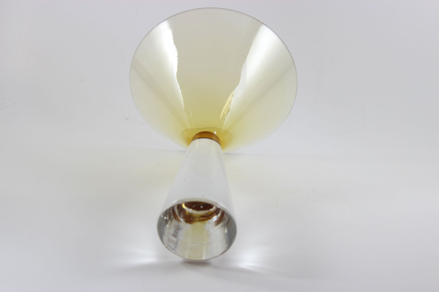 Large, Heavy Crystal, Martini Glasses, Amber Bowl