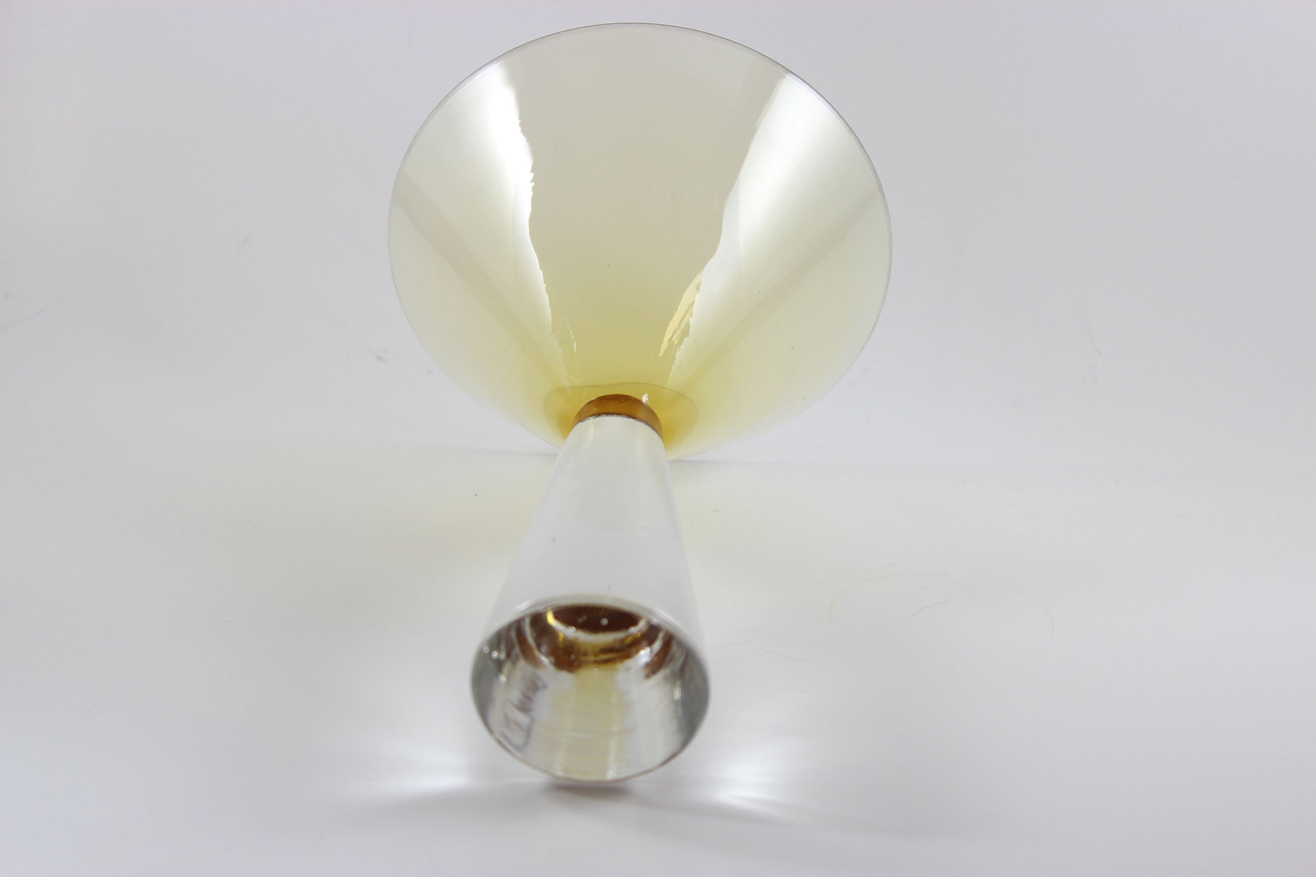 Large, Heavy Crystal, Martini Glasses, Amber Bowl