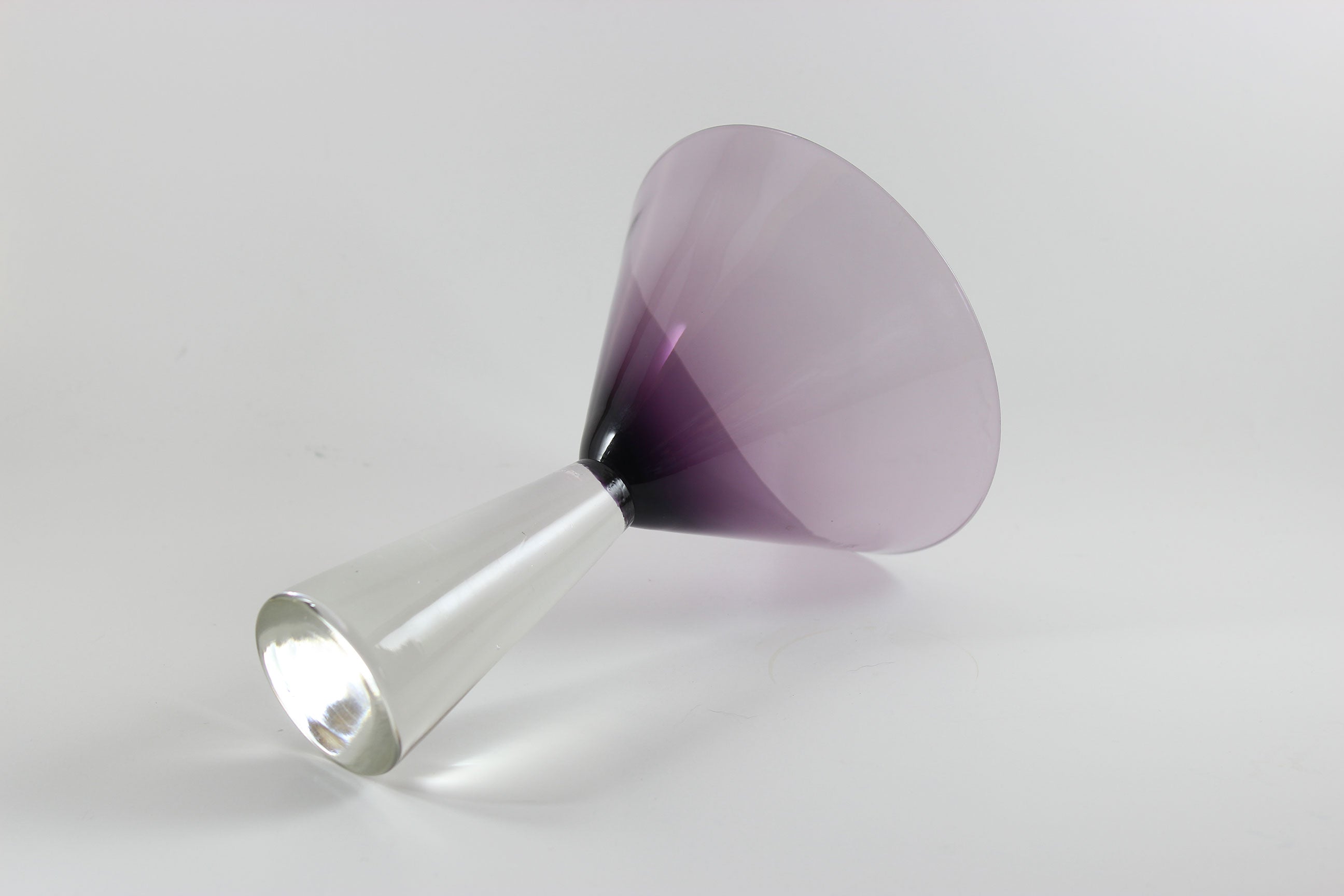 Large, Heavy Crystal, Martini Glasses, Amethyst Bowl