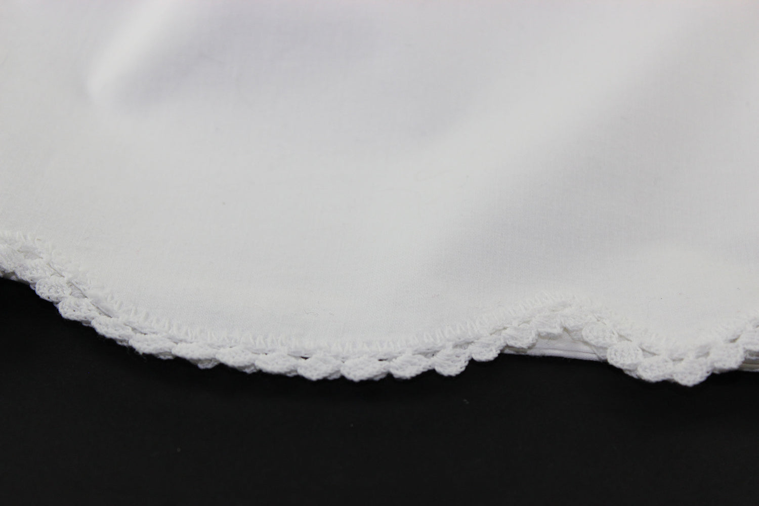 Vintage Linen with Lace Crochet Edged Pillowcases