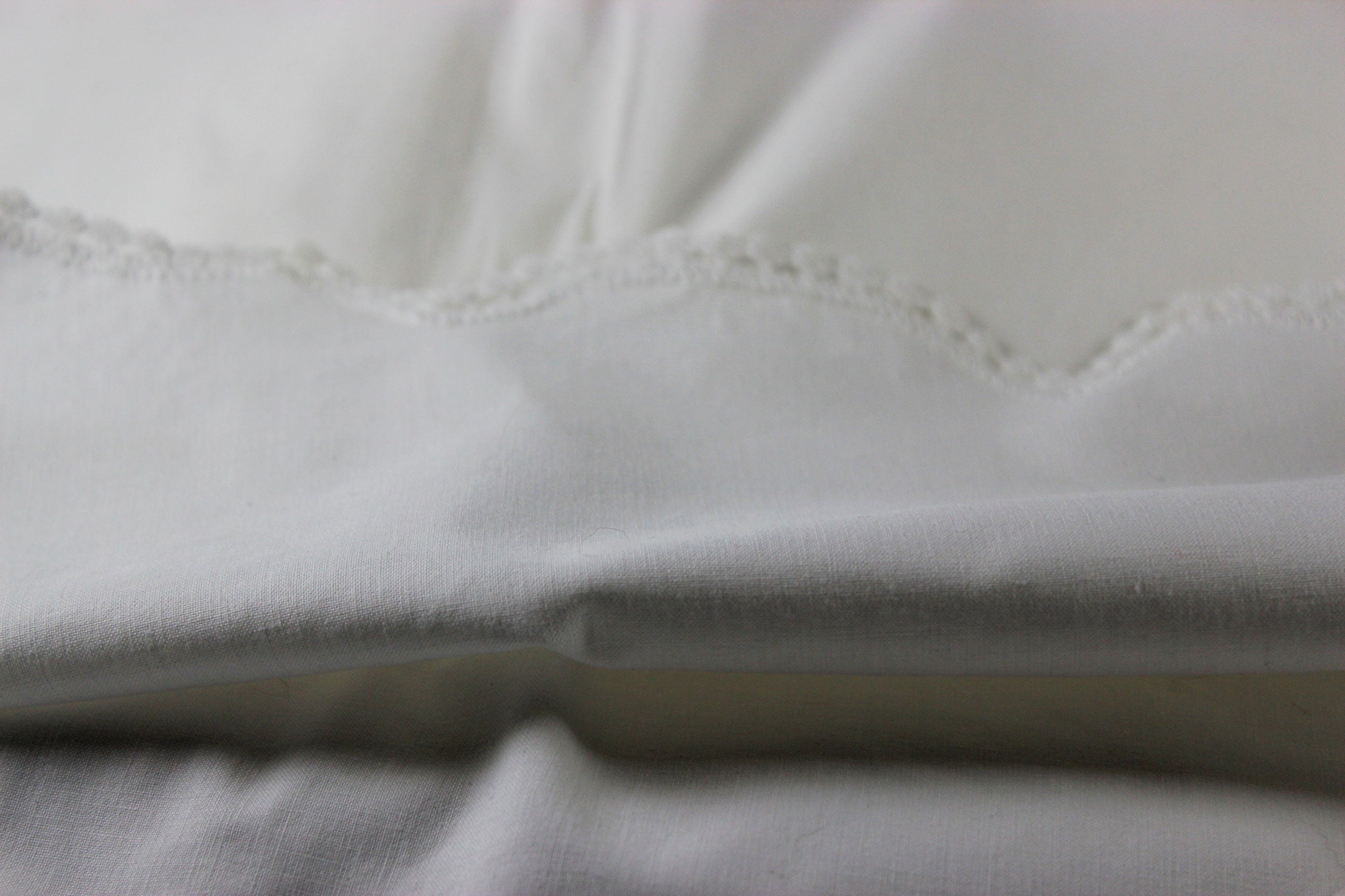Vintage Linen with Lace Crochet Edged Pillowcases