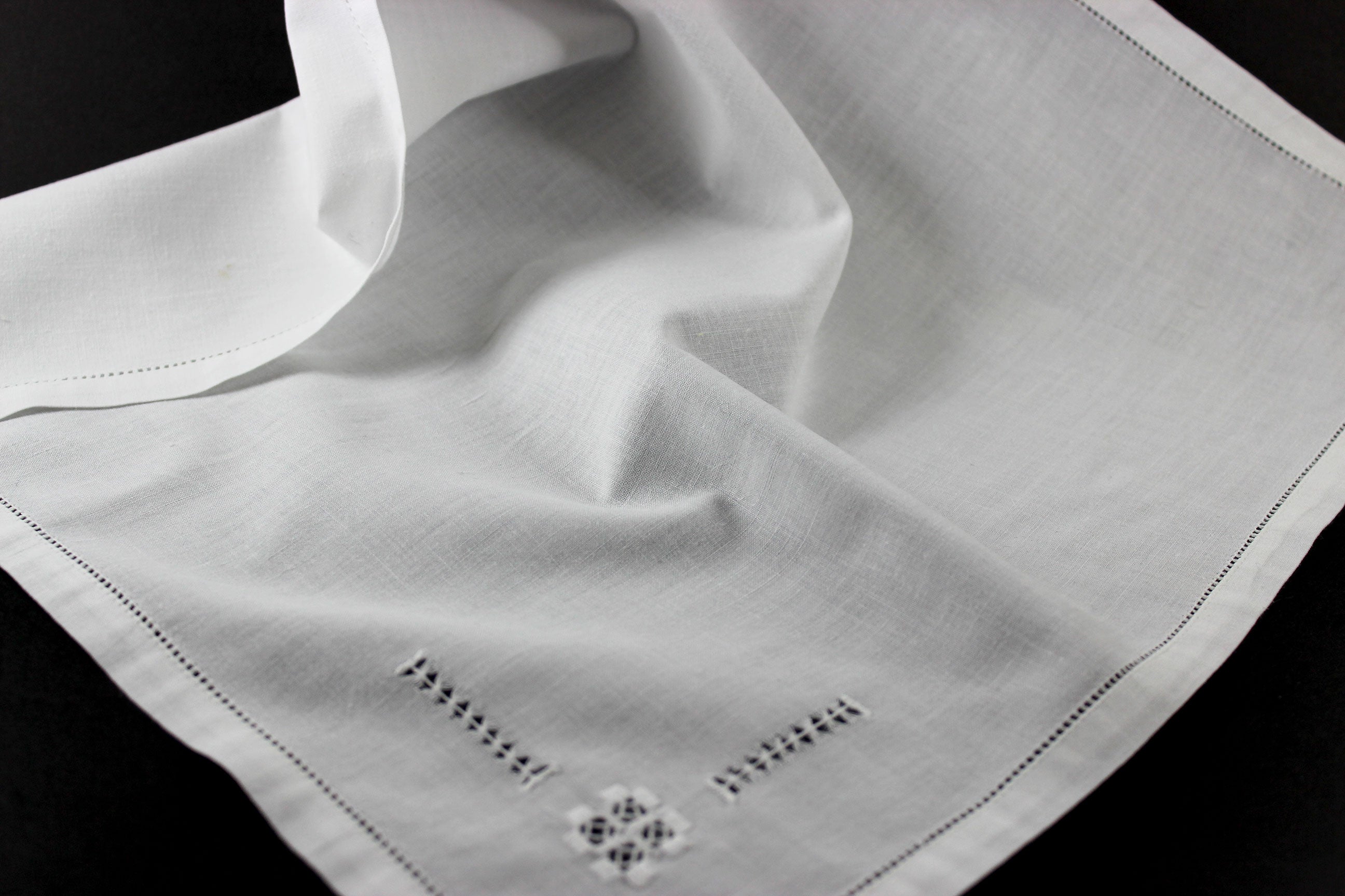 Linen Napkins, Drawn Thread & Hardanger Stitching