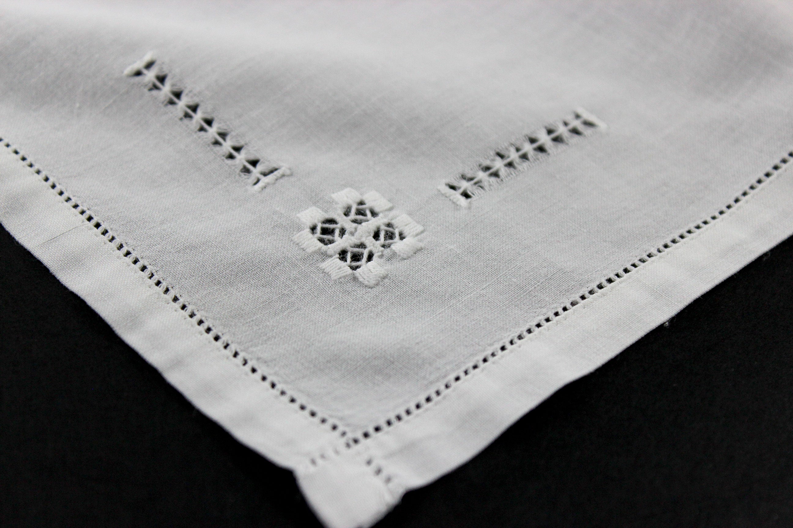 Linen Napkins, Drawn Thread & Hardanger Stitching