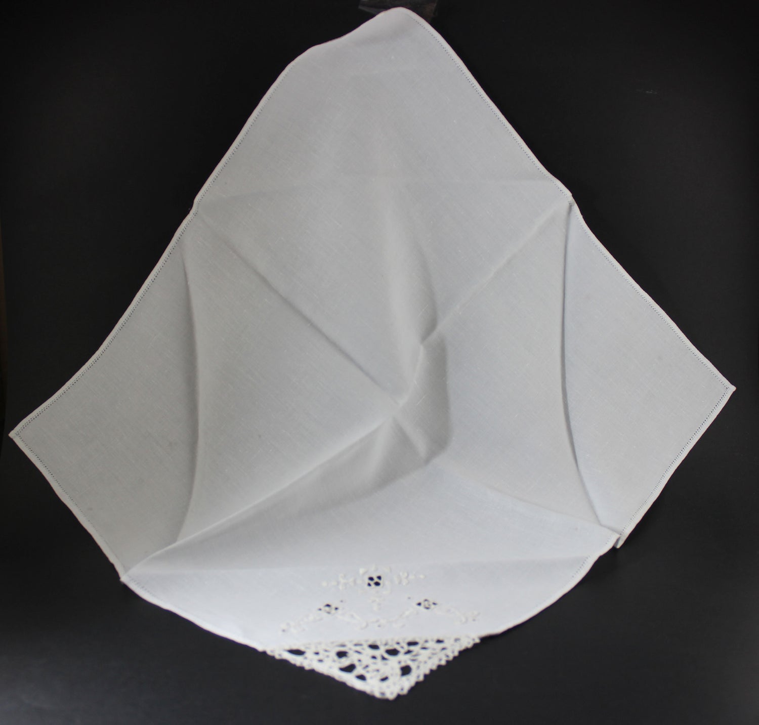 Vintage Linen, Lace and Hardanger Embroidered Dinner Napkins