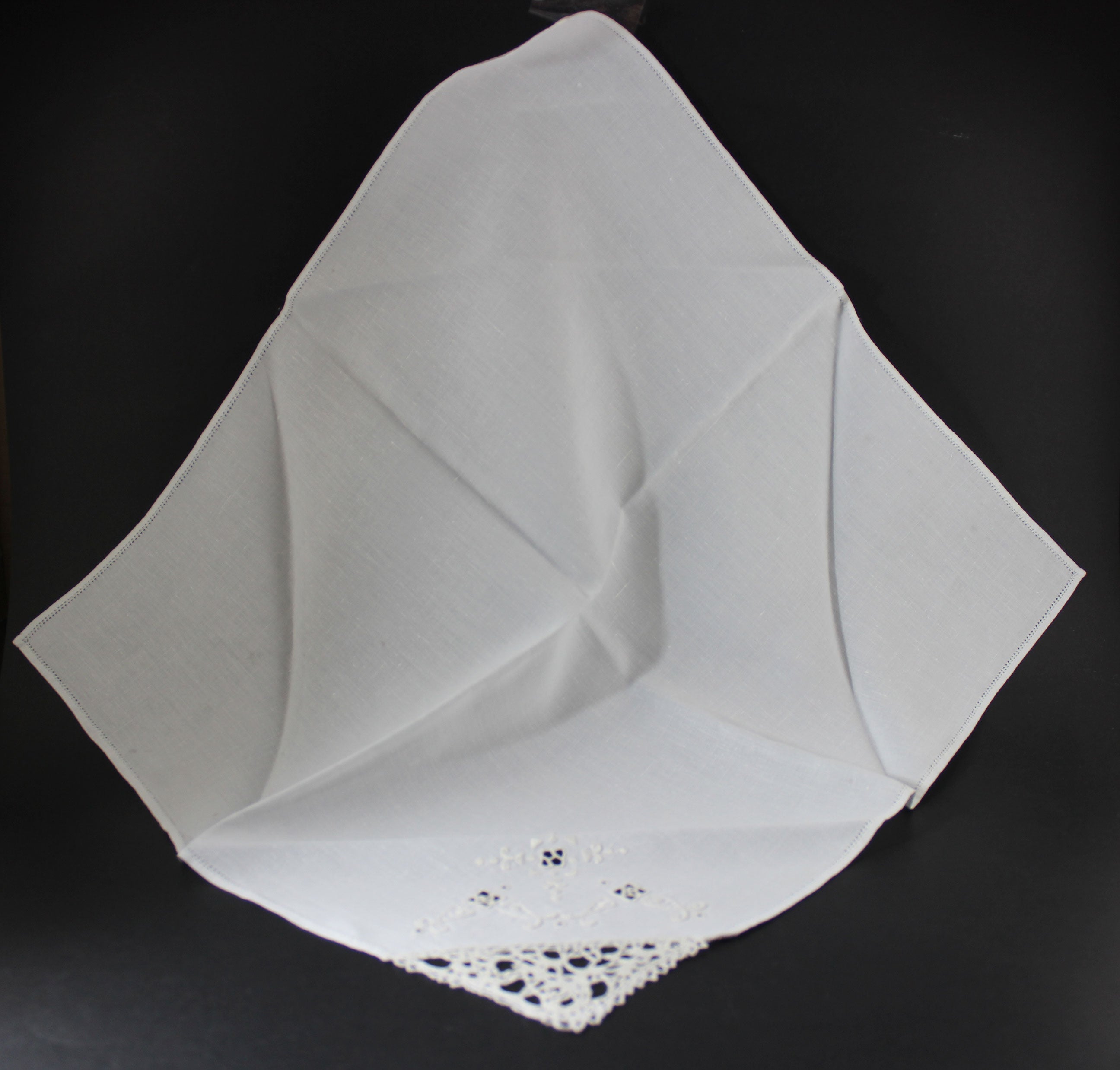 Vintage Linen, Lace and Hardanger Embroidered Dinner Napkins