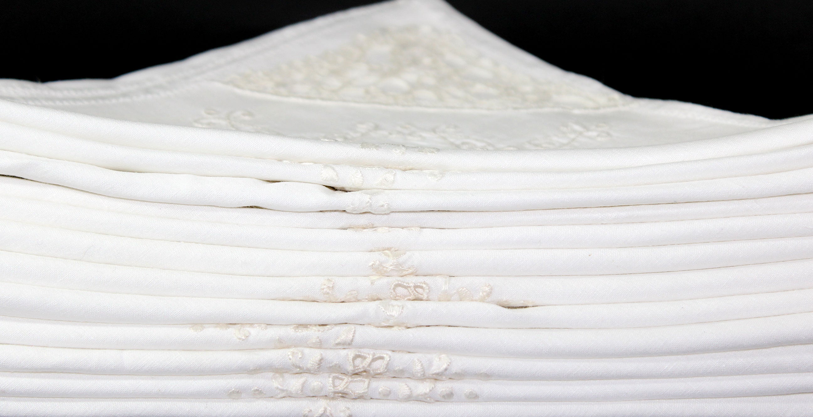 Vintage Linen, Lace and Hardanger Embroidered Dinner Napkins