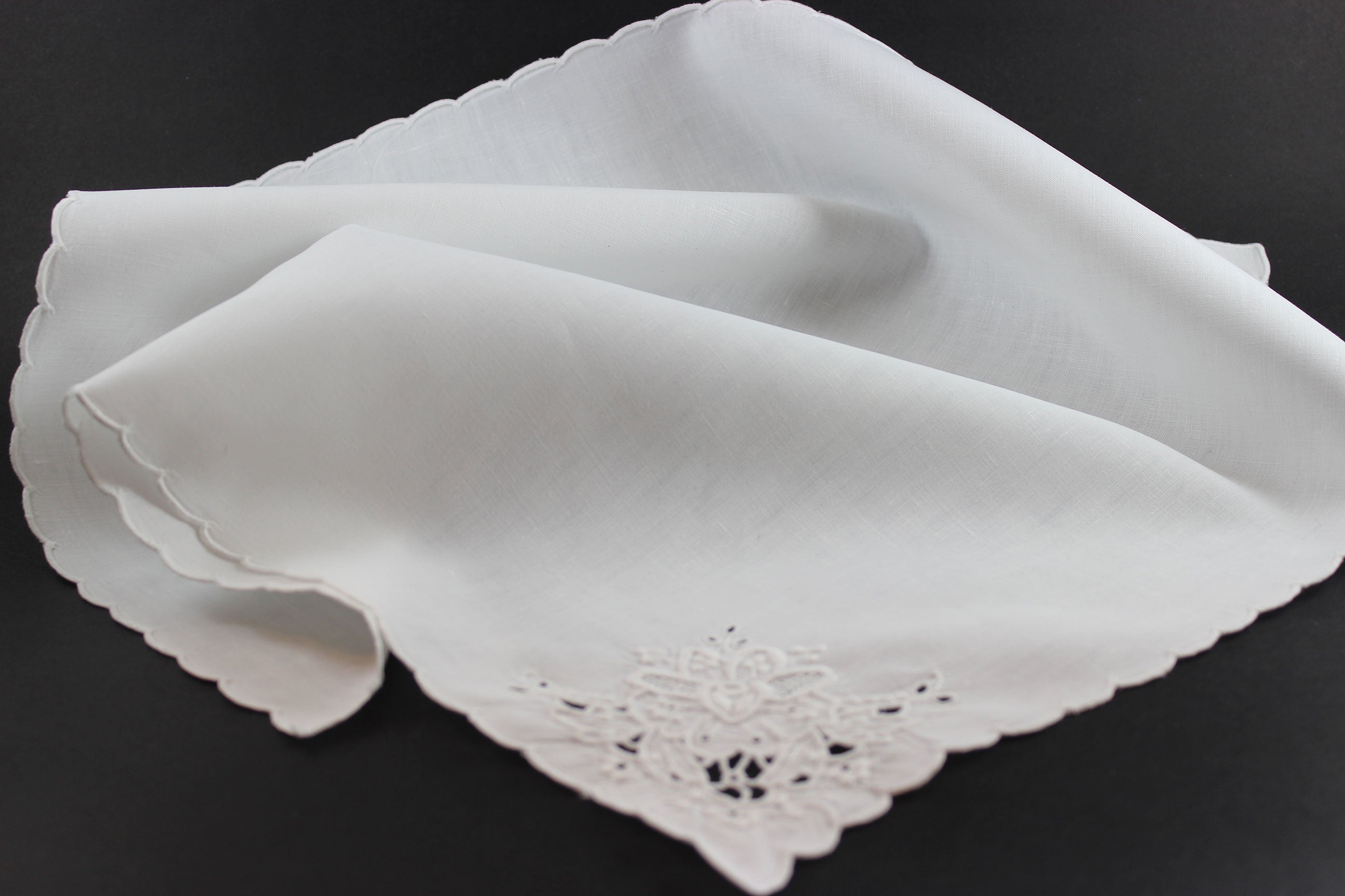 Madeira Hand Embroidered Linen Napkins, White