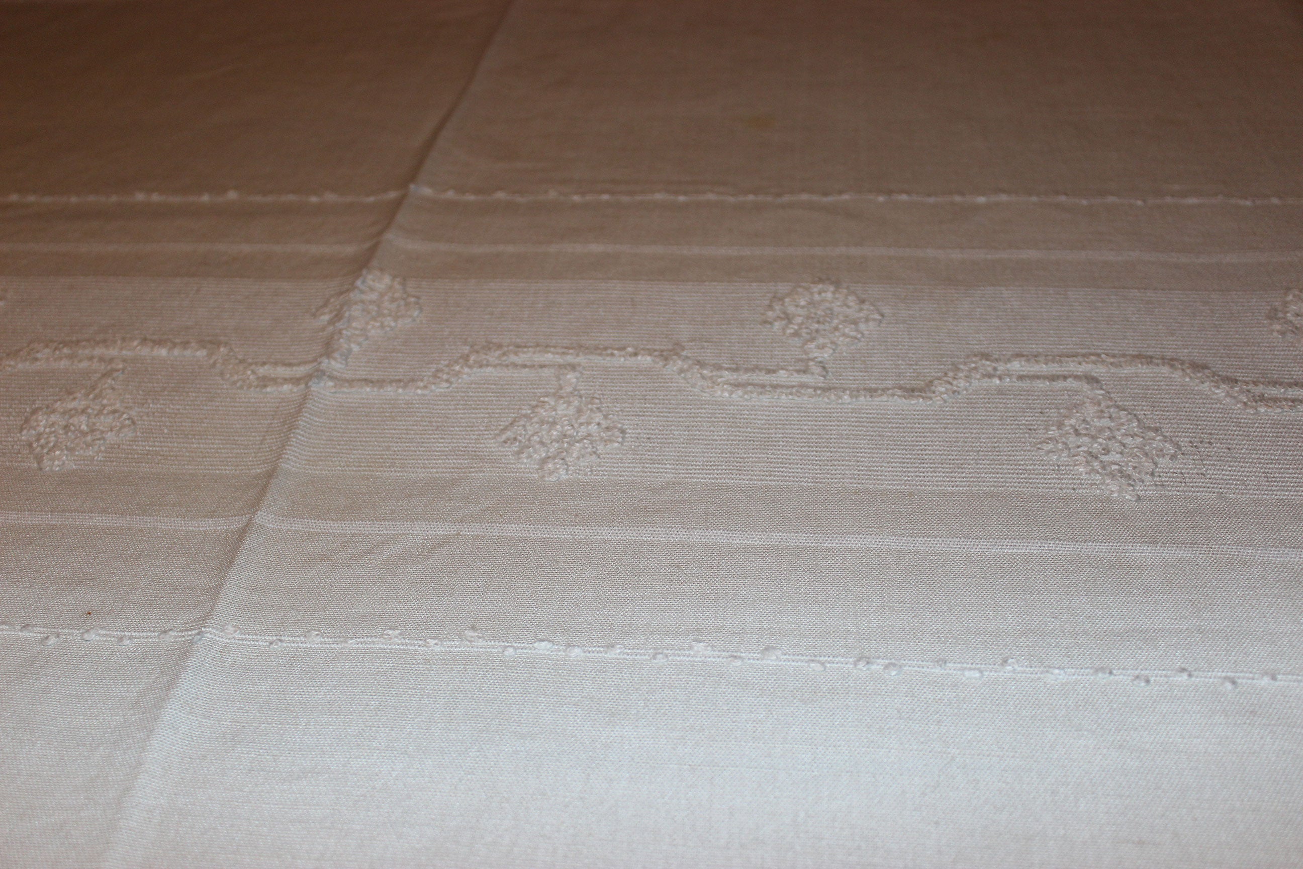 Madeira Natural Linen Banquet Sized Tablecloth with Matching Napkins