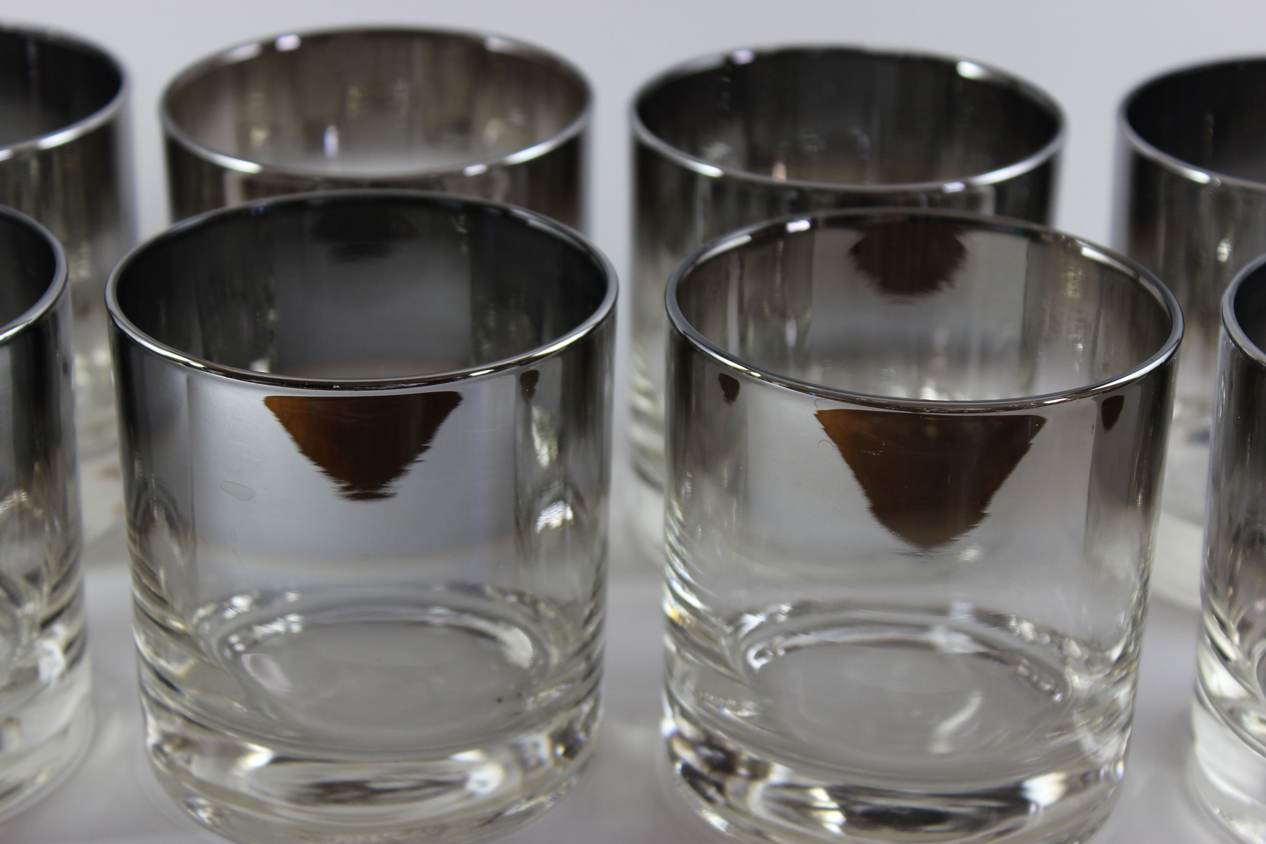 Mercury Fade Silver Ombre Low Ball Glasses