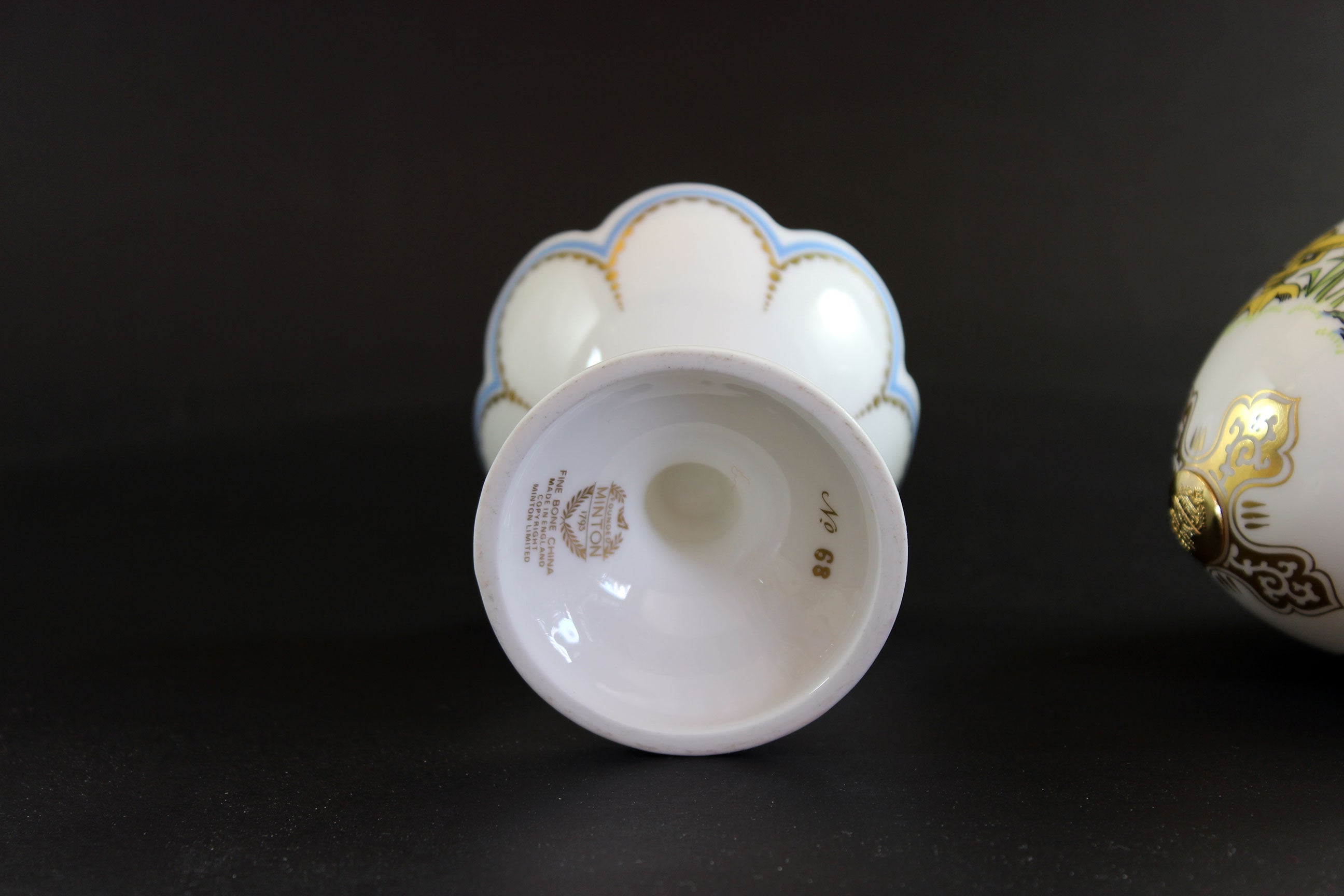 Minton Bone China Egg with Stand and Box, Emperor&