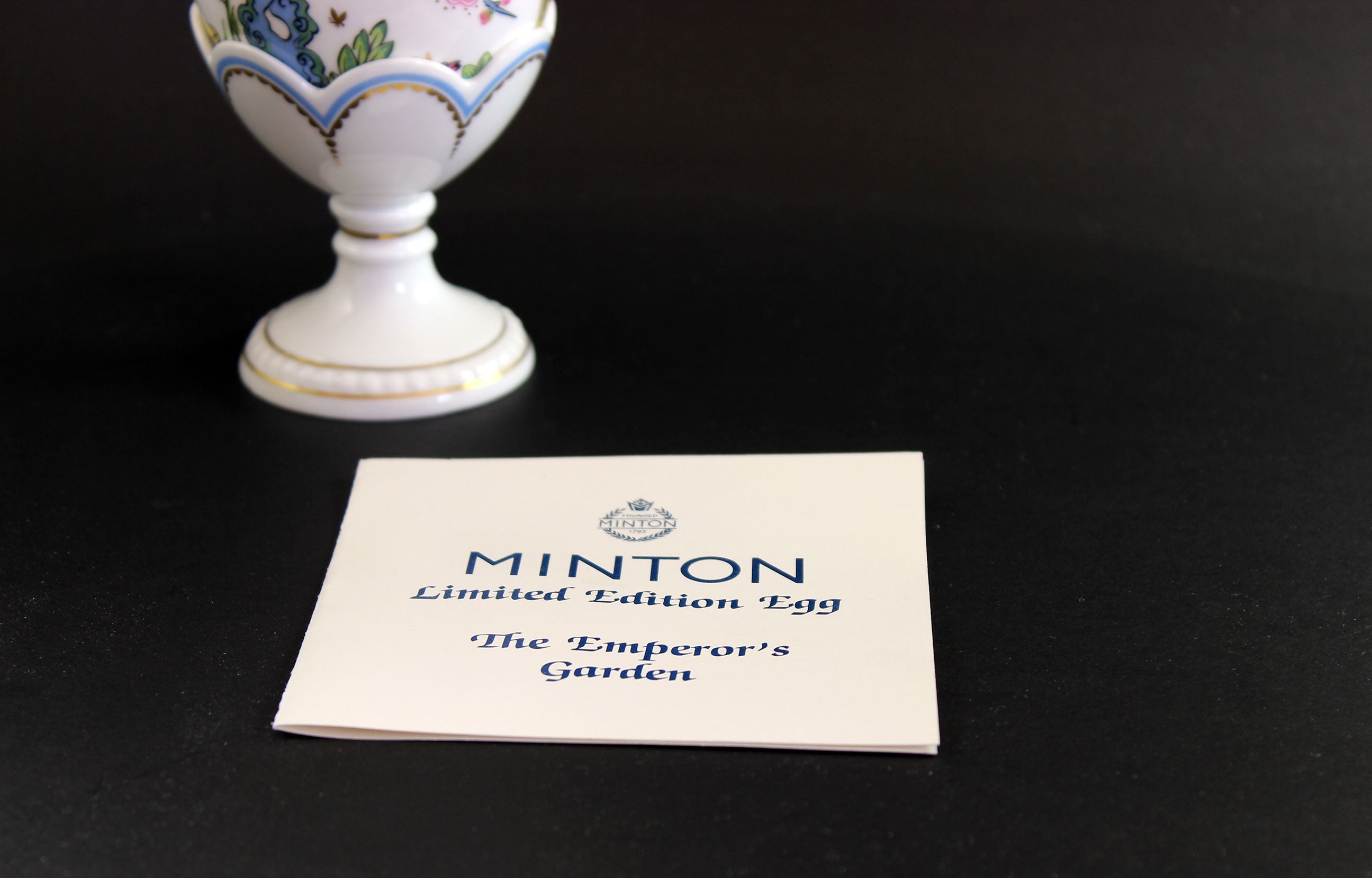Minton Bone China Egg with Stand and Box, Emperor&