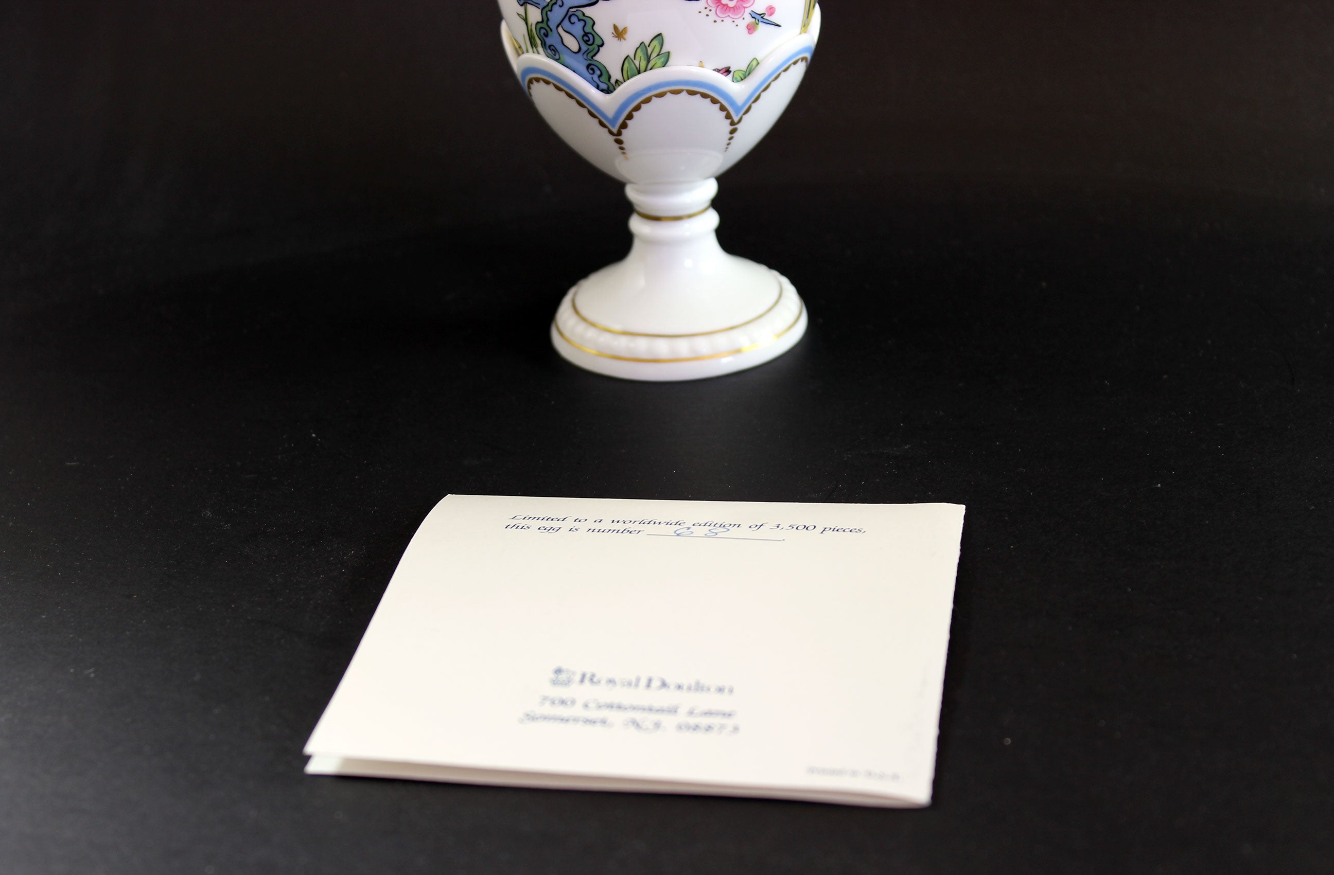 Minton Bone China Egg with Stand and Box, Emperor&