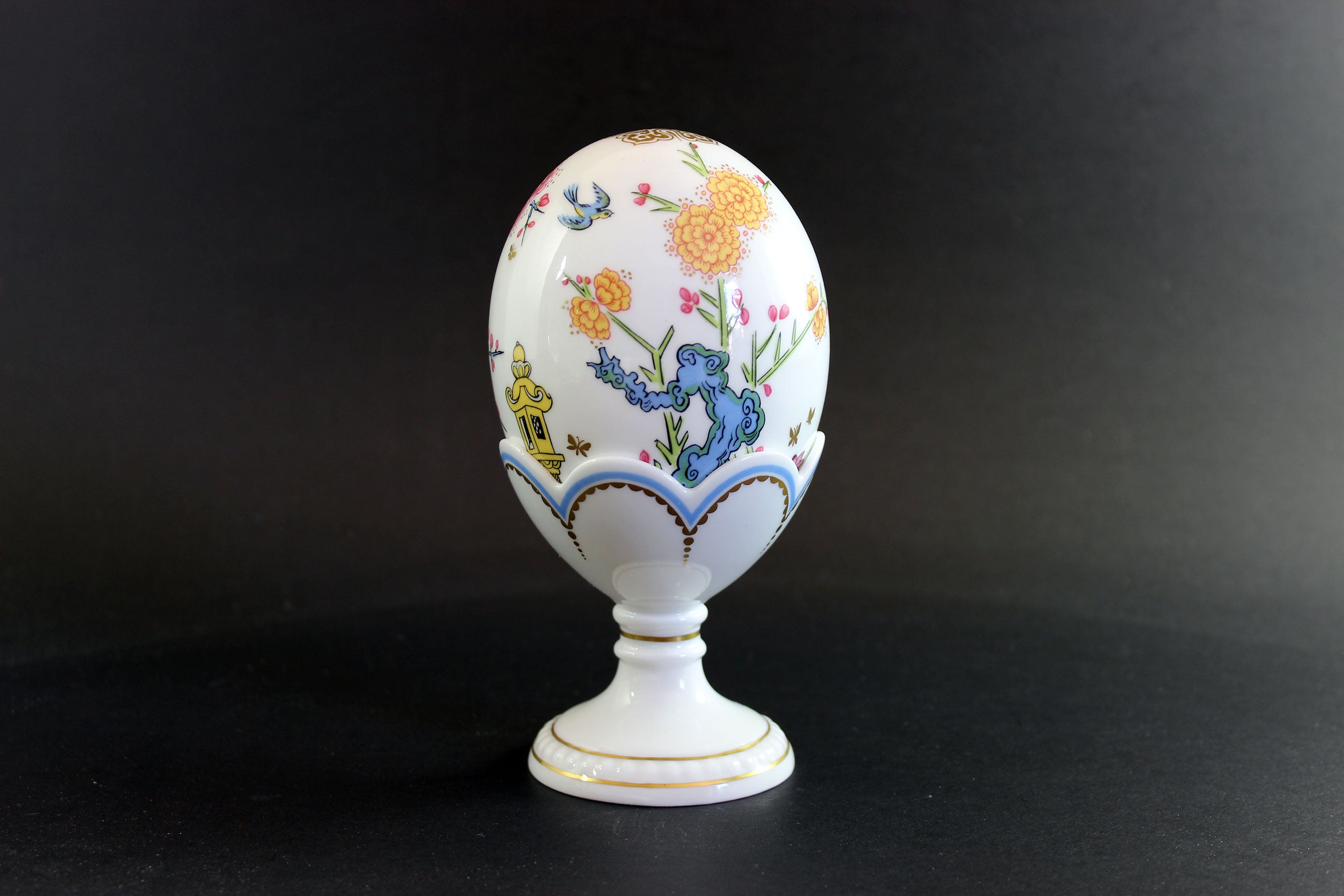 Minton Bone China Egg with Stand and Box, Emperor&