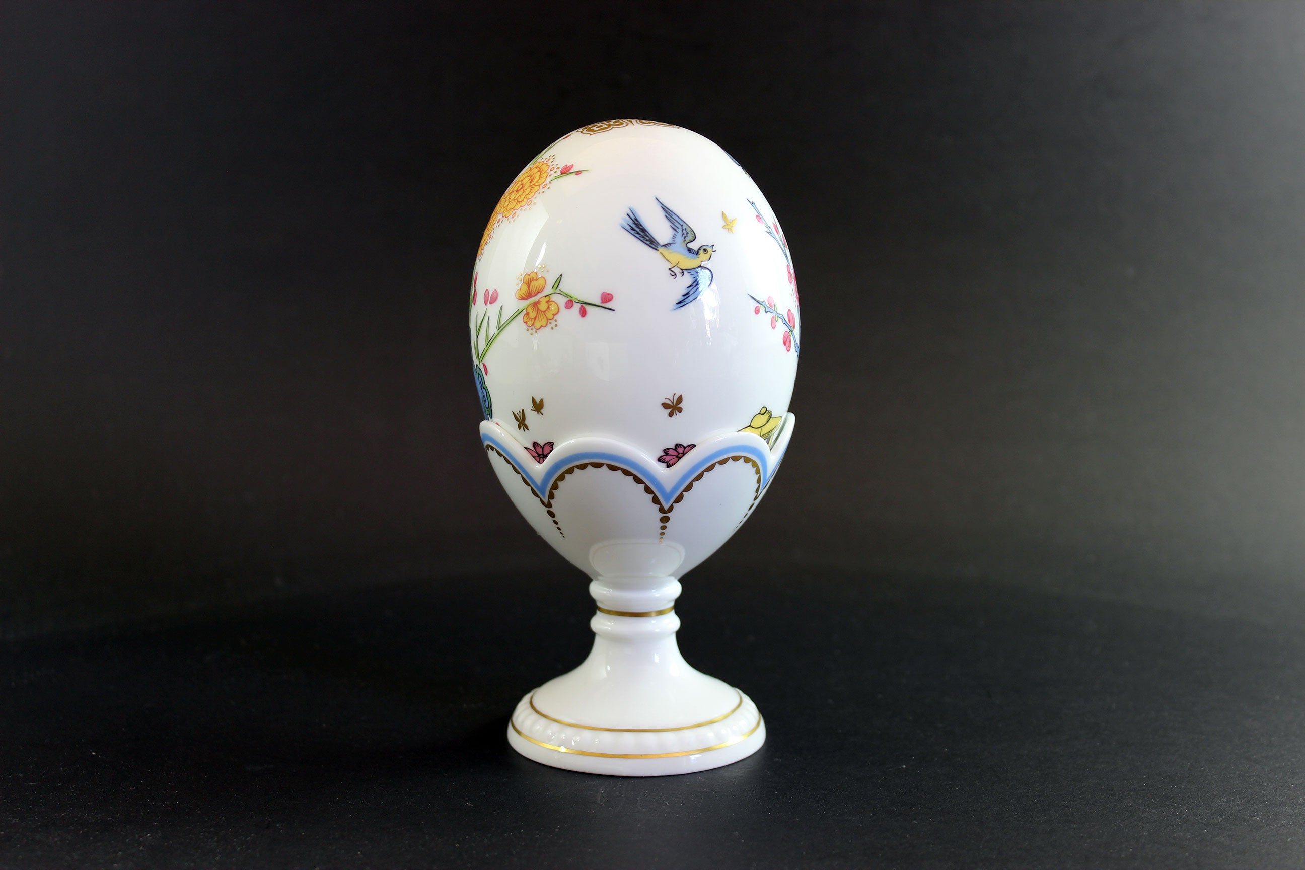 Minton Bone China Egg with Stand and Box, Emperor&