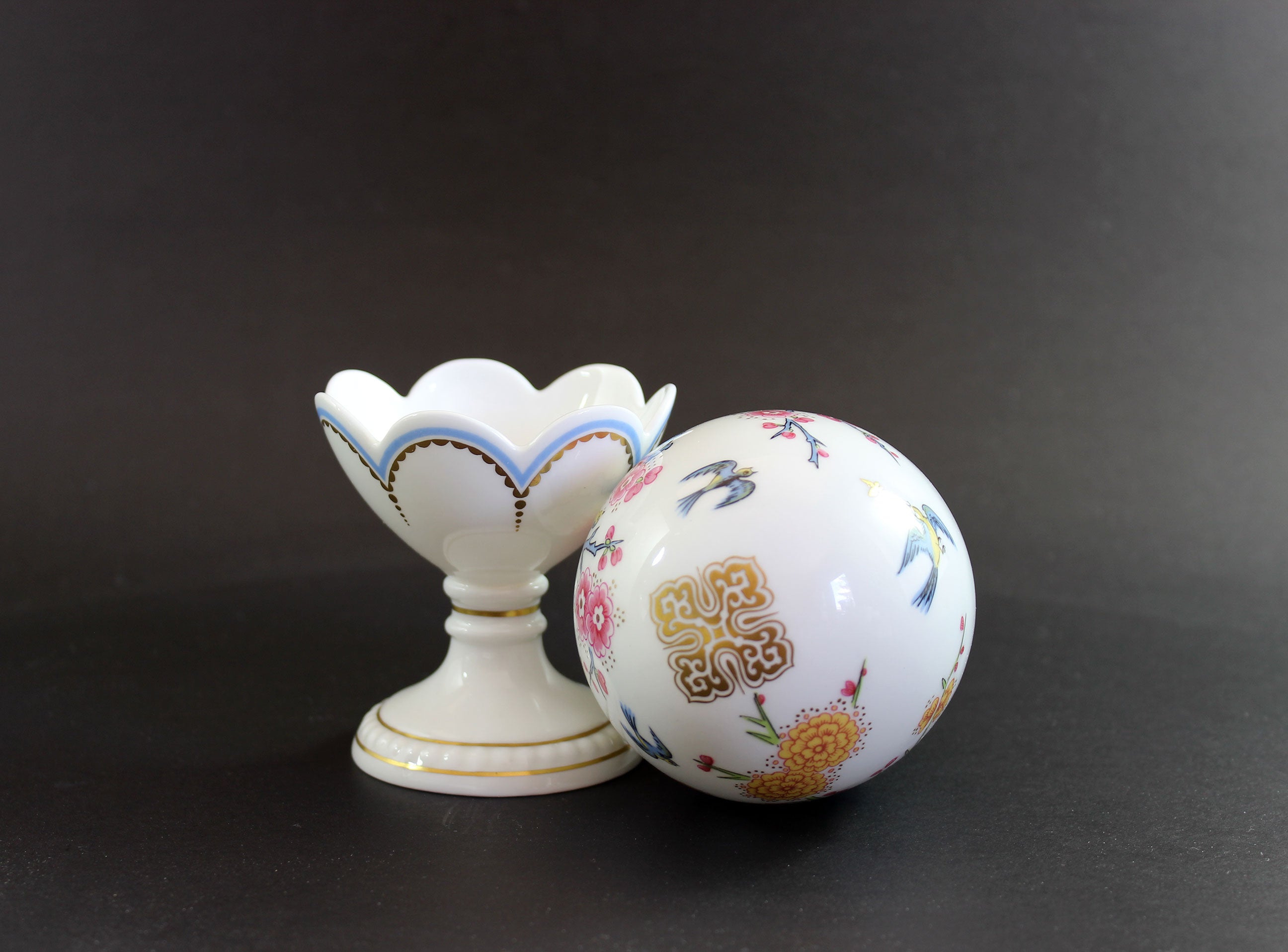 Minton Bone China Egg with Stand and Box, Emperor&