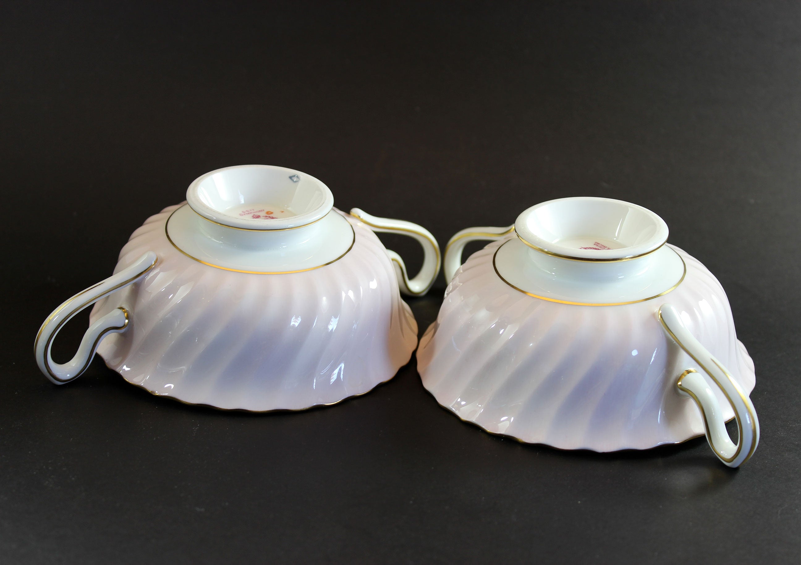Minton China, Symphony Pink, Two Handled Soup Bowls