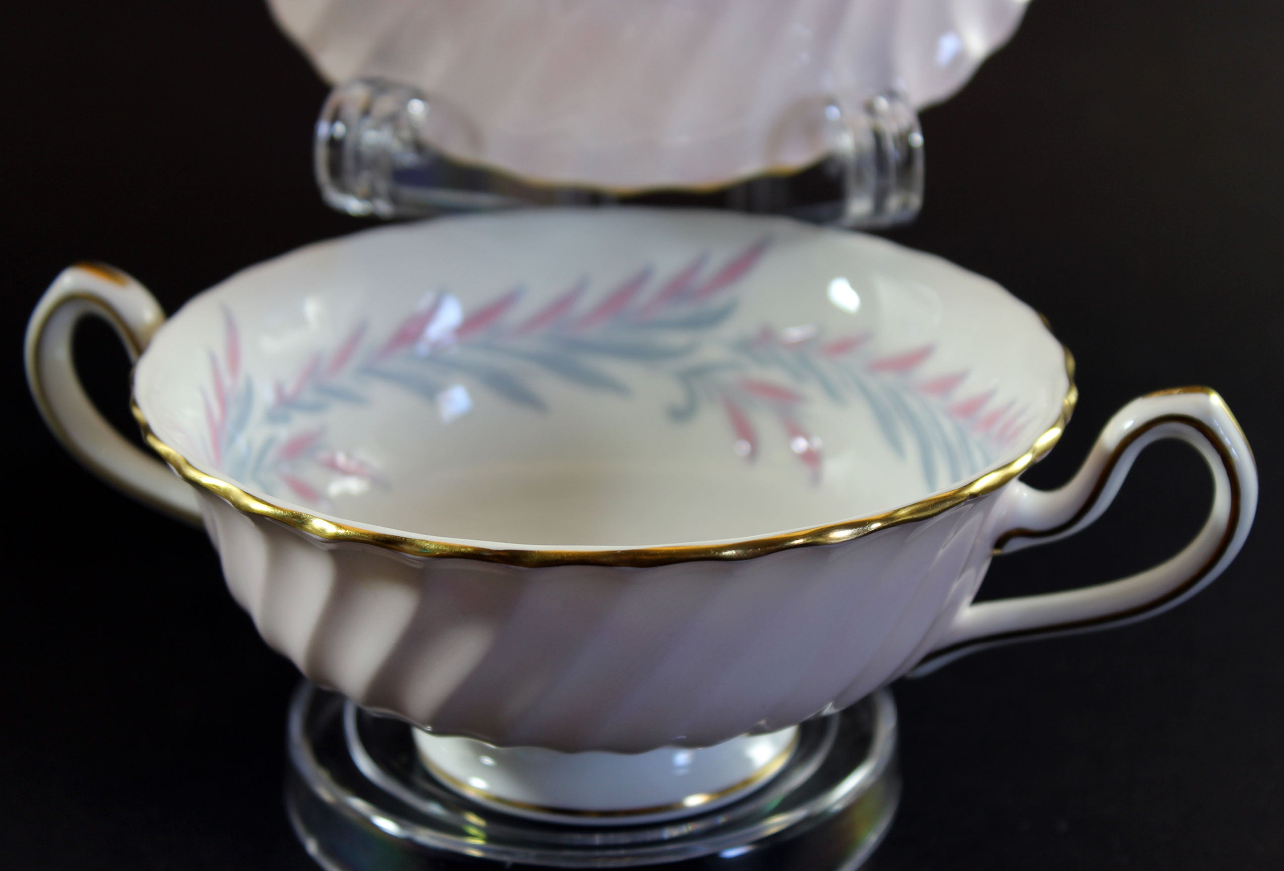 Minton China, Symphony Pink, Two Handled Soup Bowls