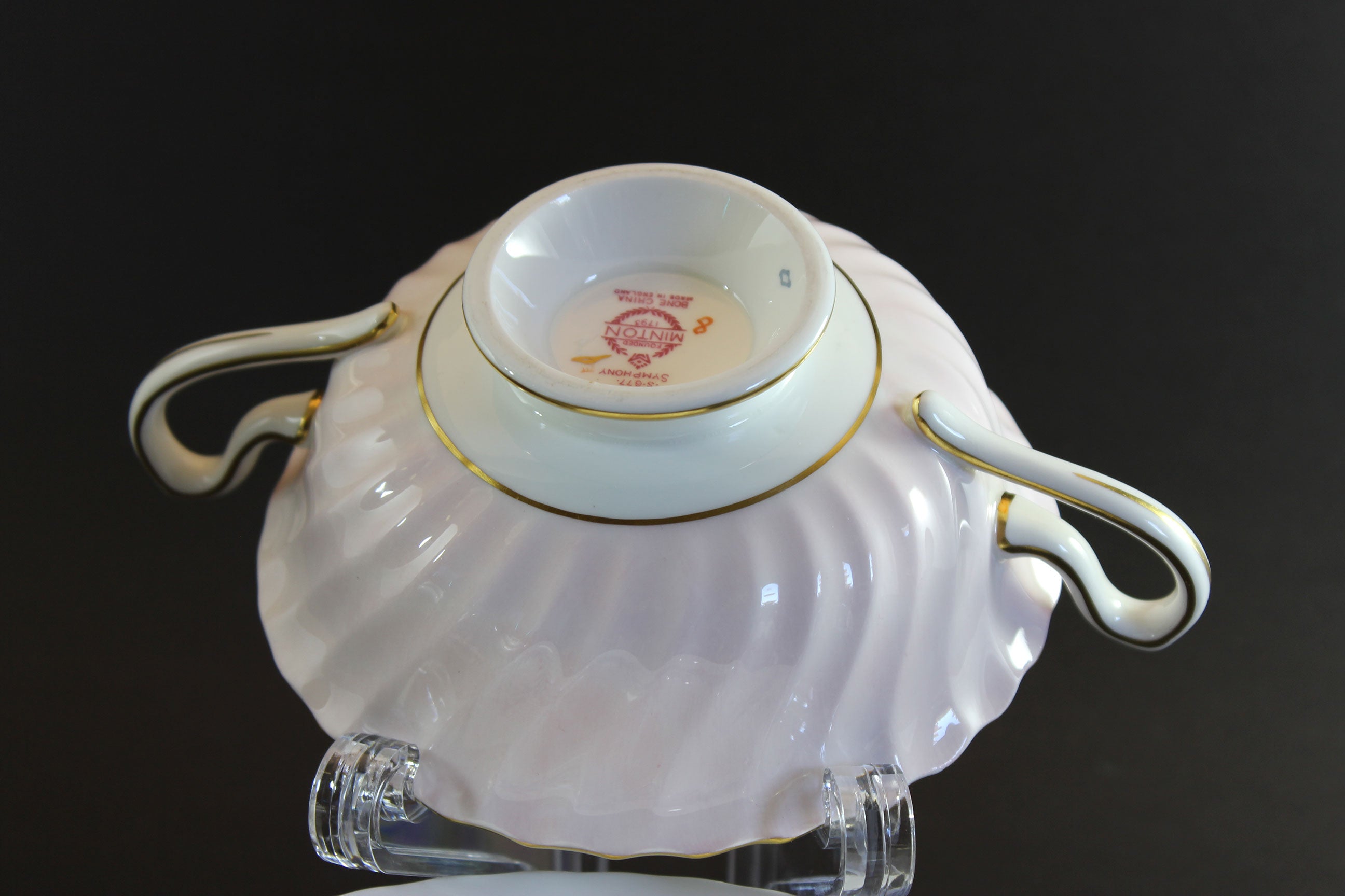 Minton China, Symphony Pink, Two Handled Soup Bowls