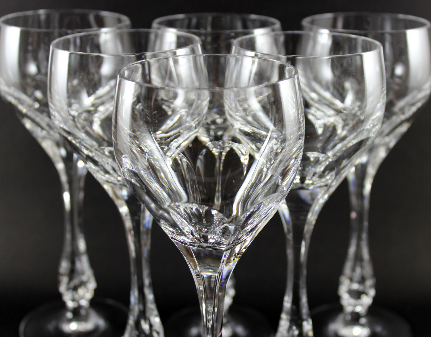 Nachtmann Crystal, Lenore Pattern, Claret Wine Glasses