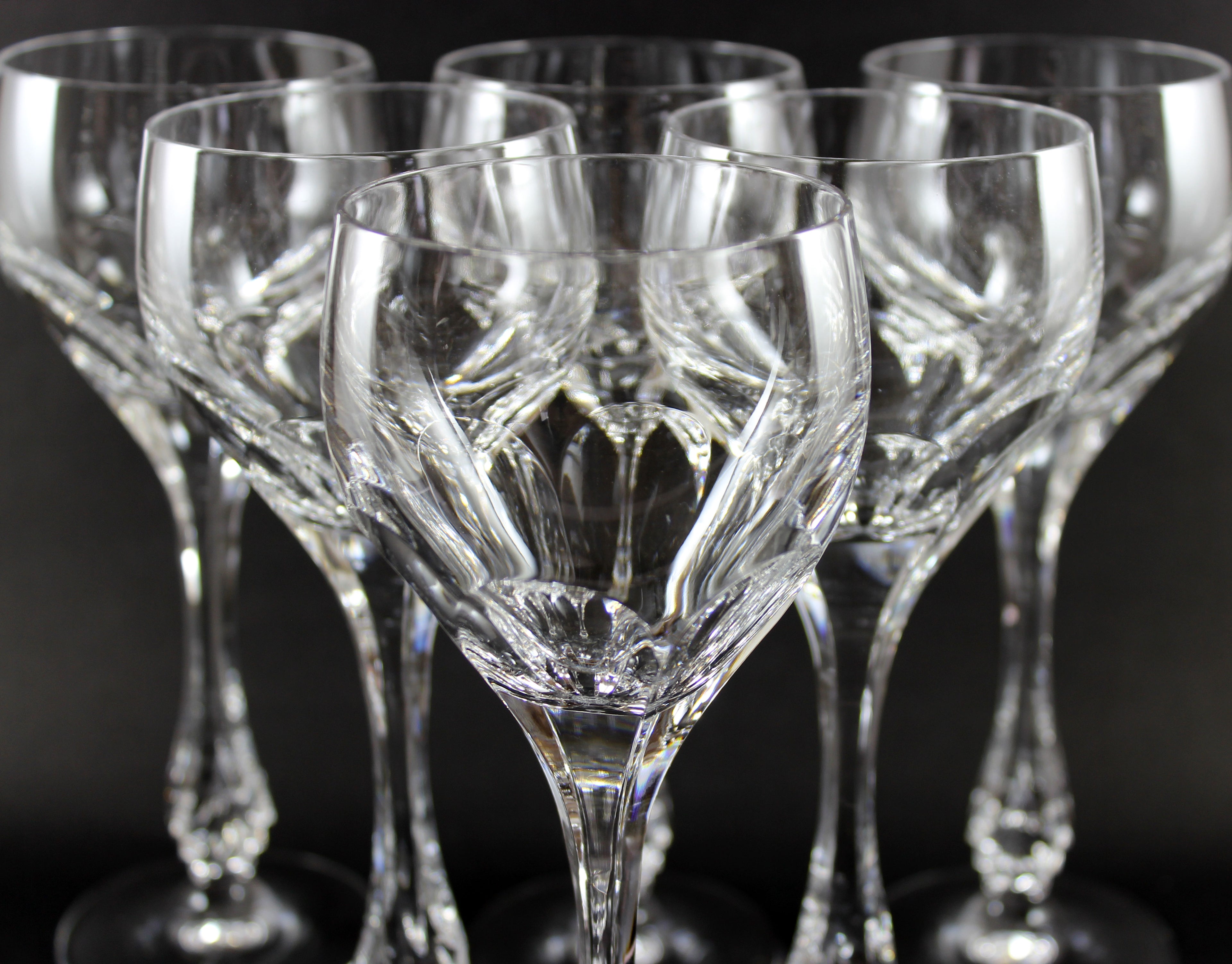 Nachtmann Crystal, Lenore Pattern, Claret Wine Glasses