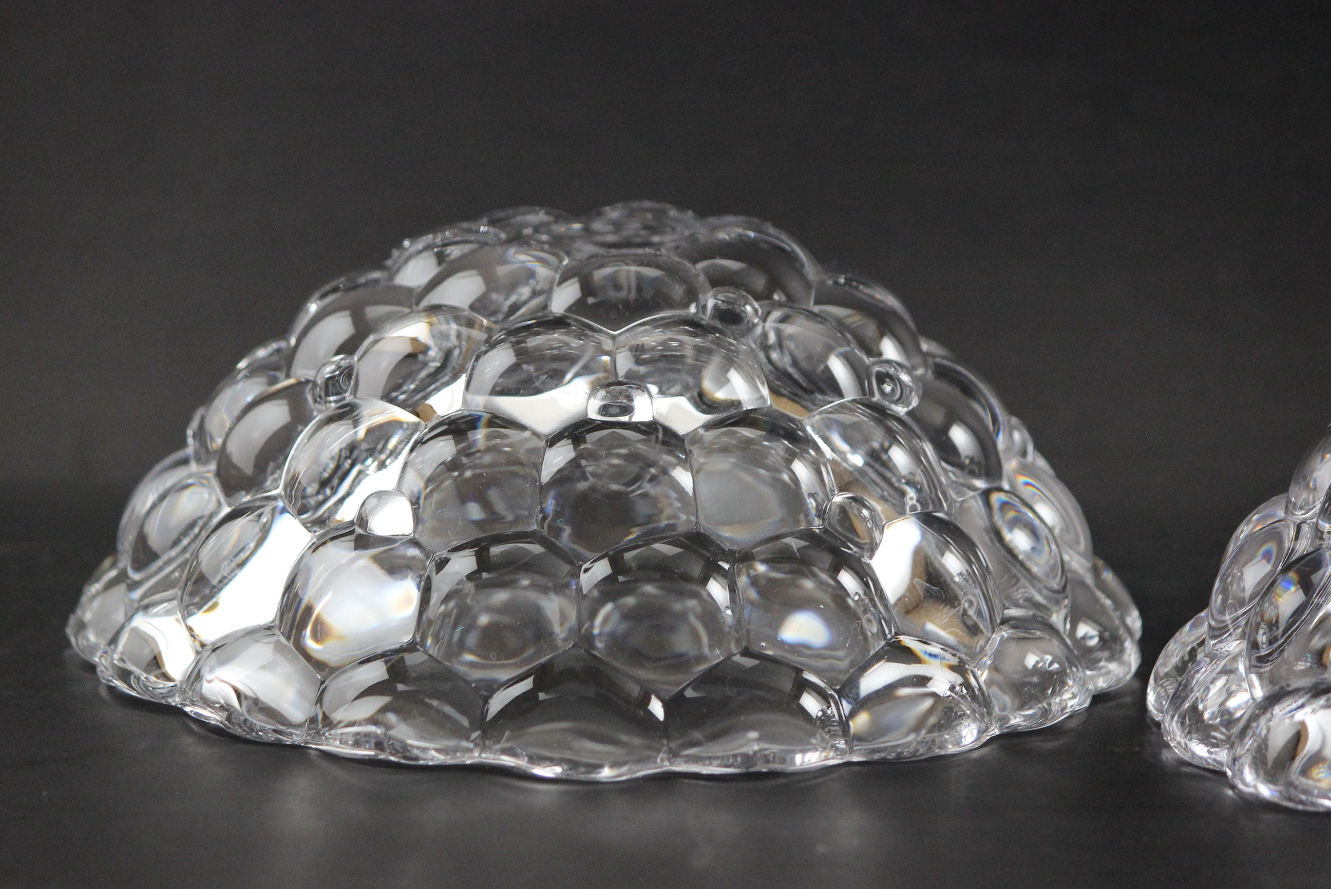 Orrefors Medium Crystal Bowl, Raspberry Pattern