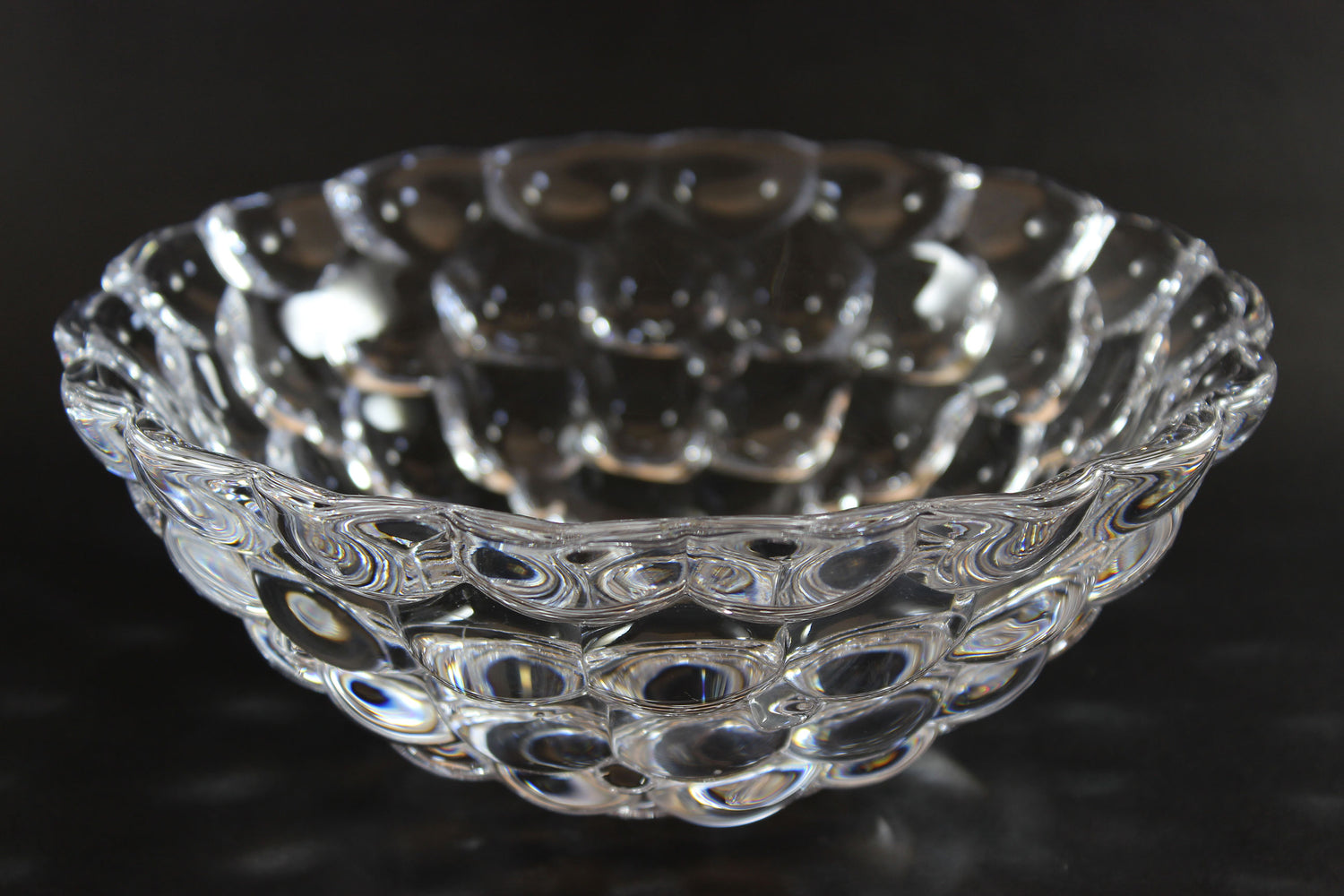 Orrefors Crystal Bowl, Raspberry Pattern