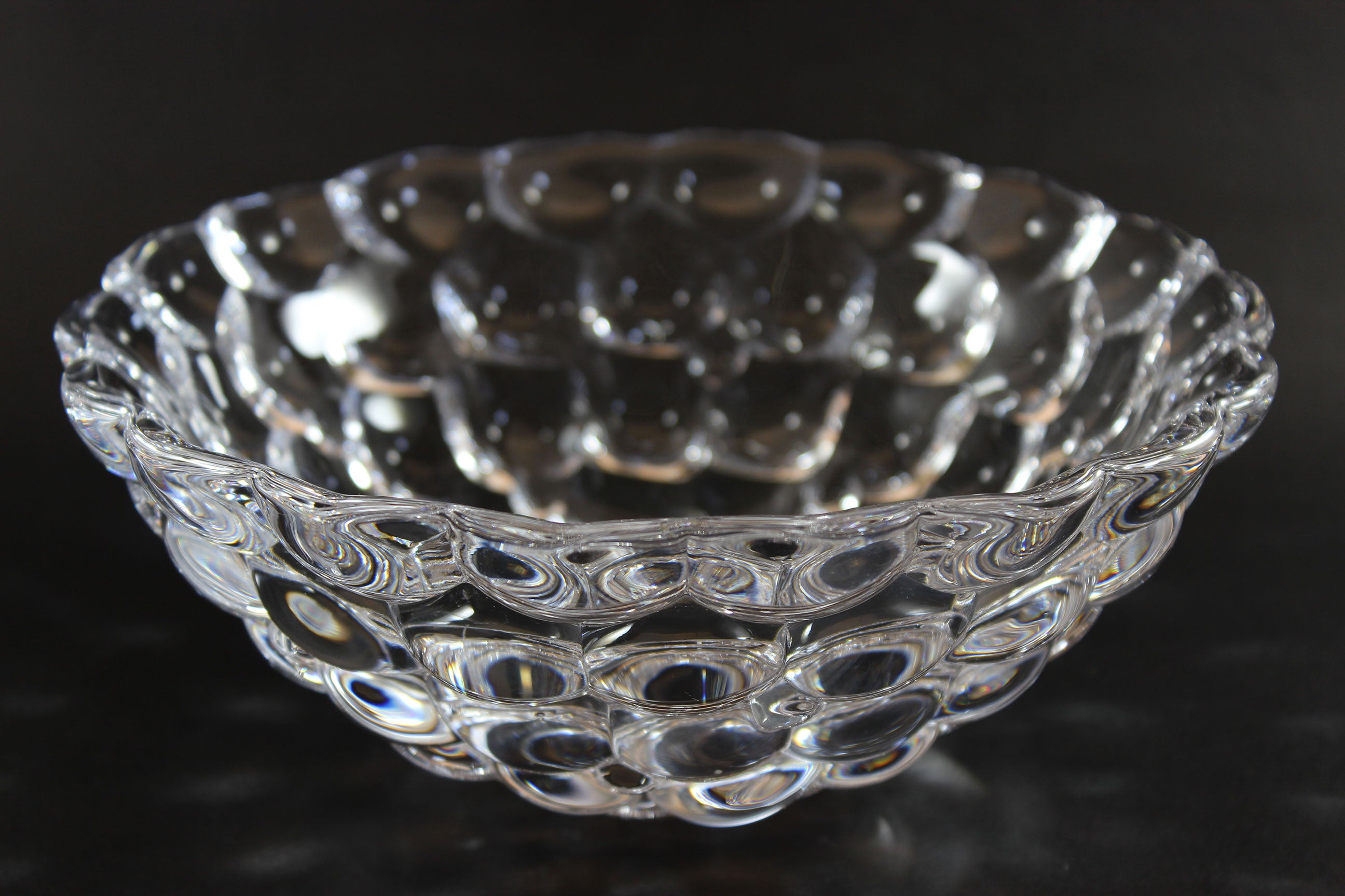 Orrefors Crystal Bowl, Raspberry Pattern