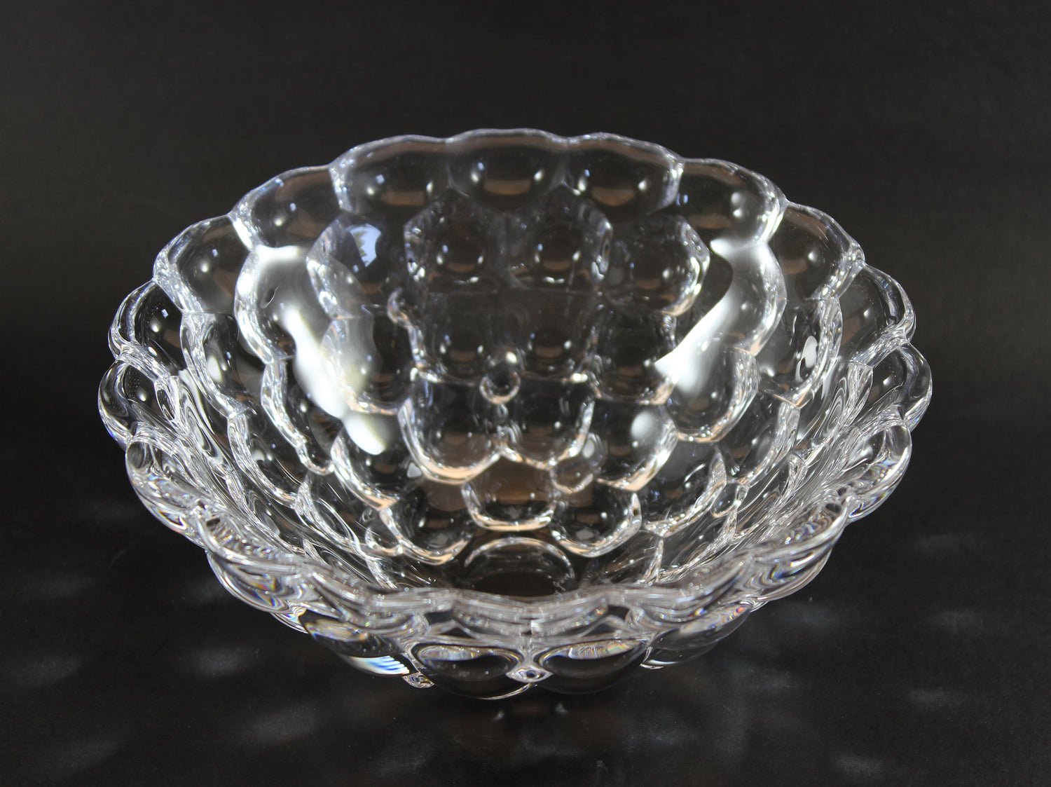 Orrefors Crystal Bowl, Raspberry Pattern
