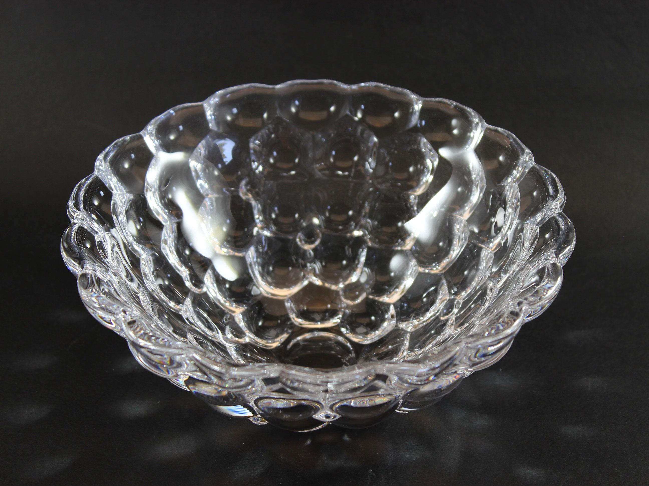 Orrefors Crystal Bowl, Raspberry Pattern