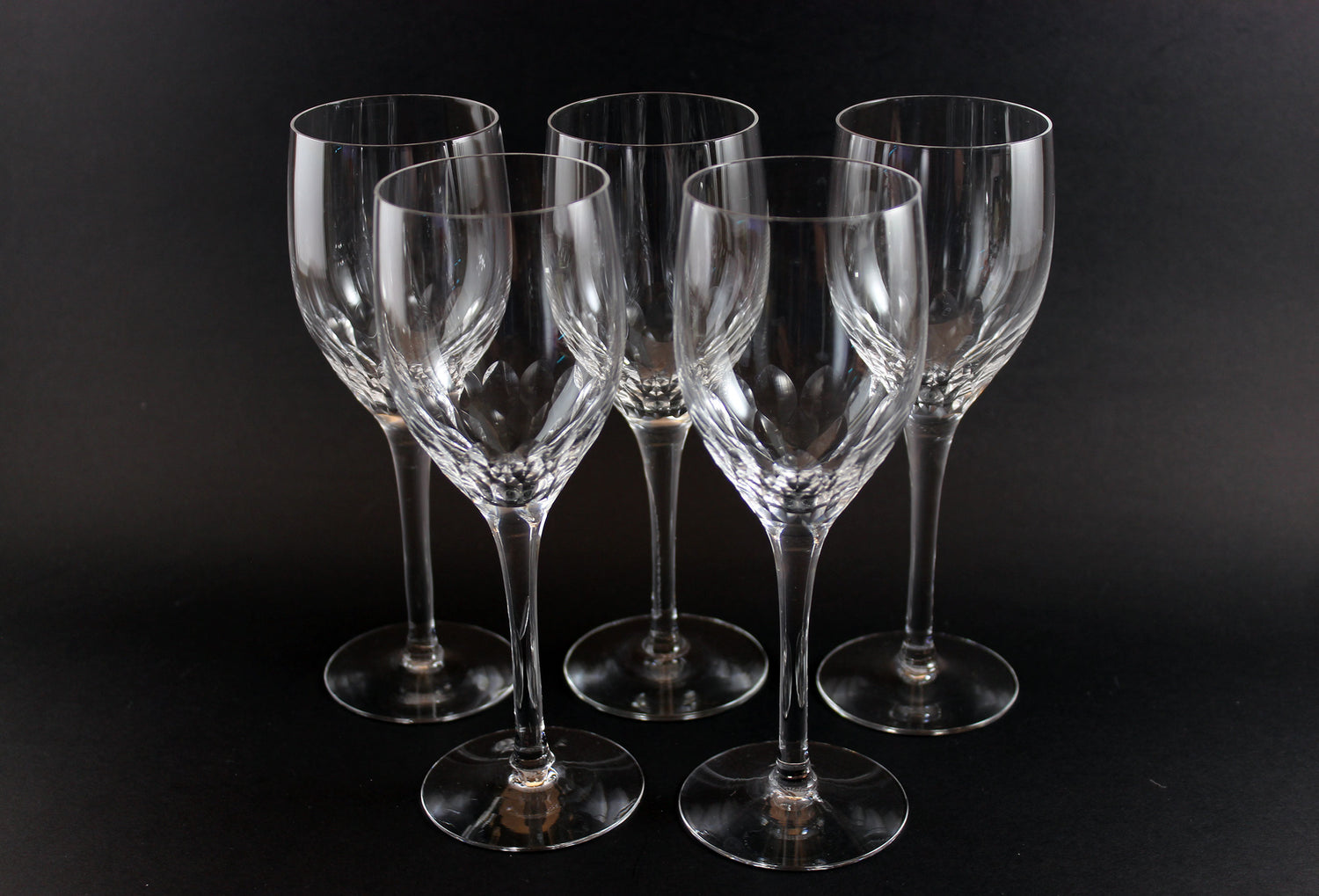 Five Orrefors Prelude Clear White Wine Glasses