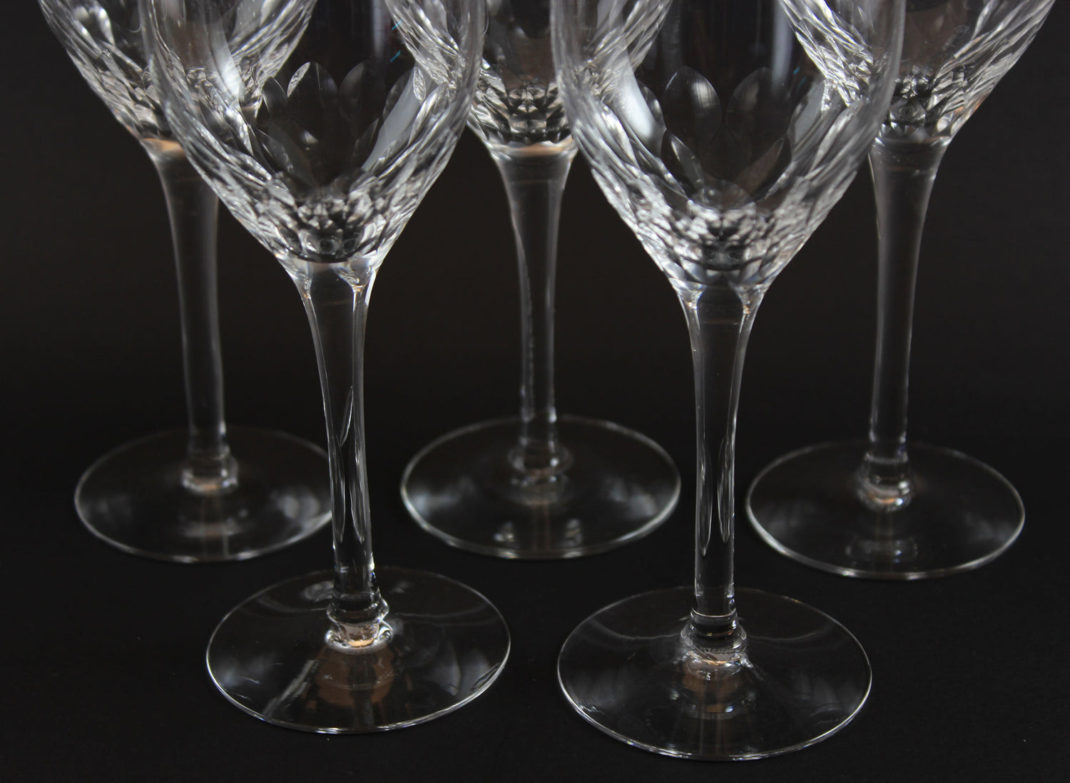 Five Orrefors Prelude Clear White Wine Glasses