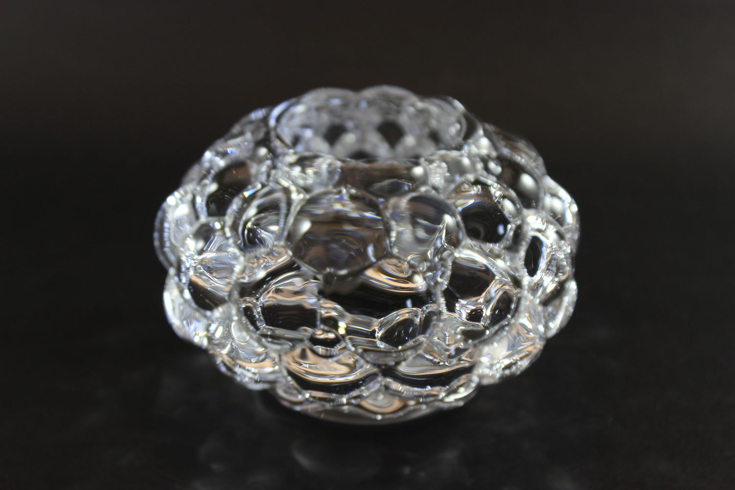 Orrefors Crystal, Raspberry Pattern Votive Candle Holder