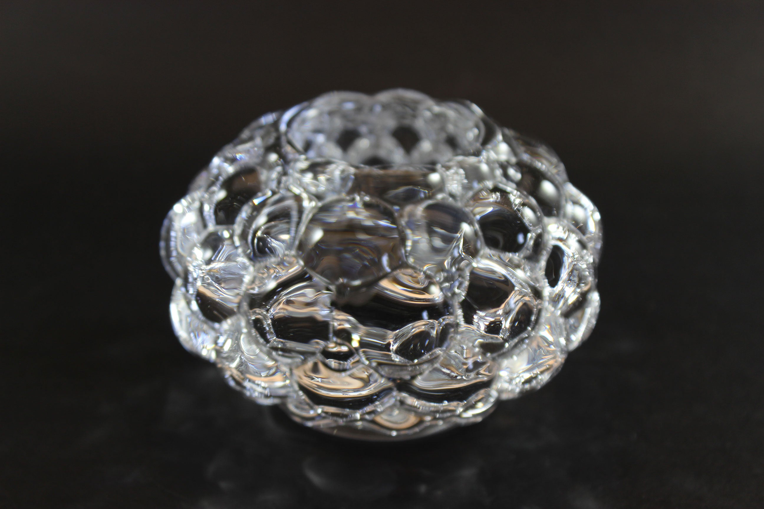 Orrefors Crystal, Raspberry Pattern Votive Candle Holder