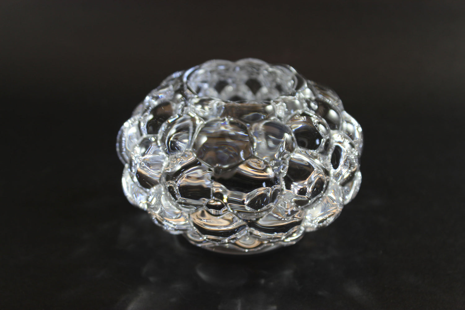 Orrefors Crystal, Raspberry Pattern Votive Candle Holder