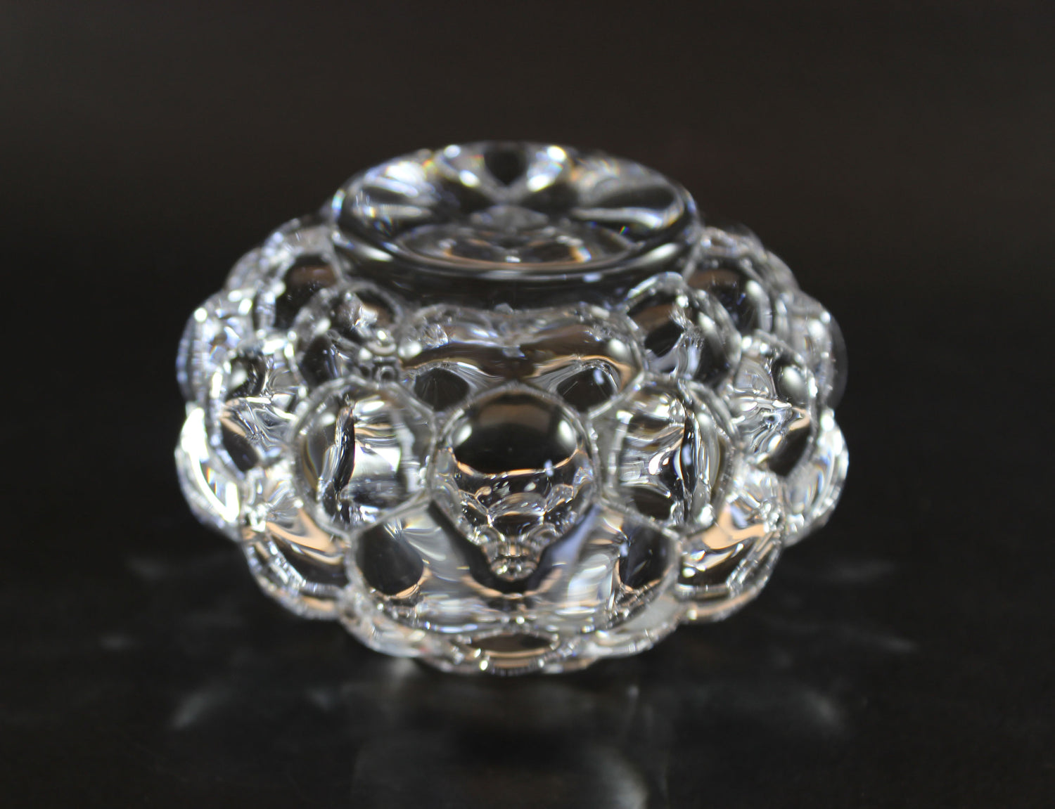 Orrefors Crystal, Raspberry Pattern Votive Candle Holder