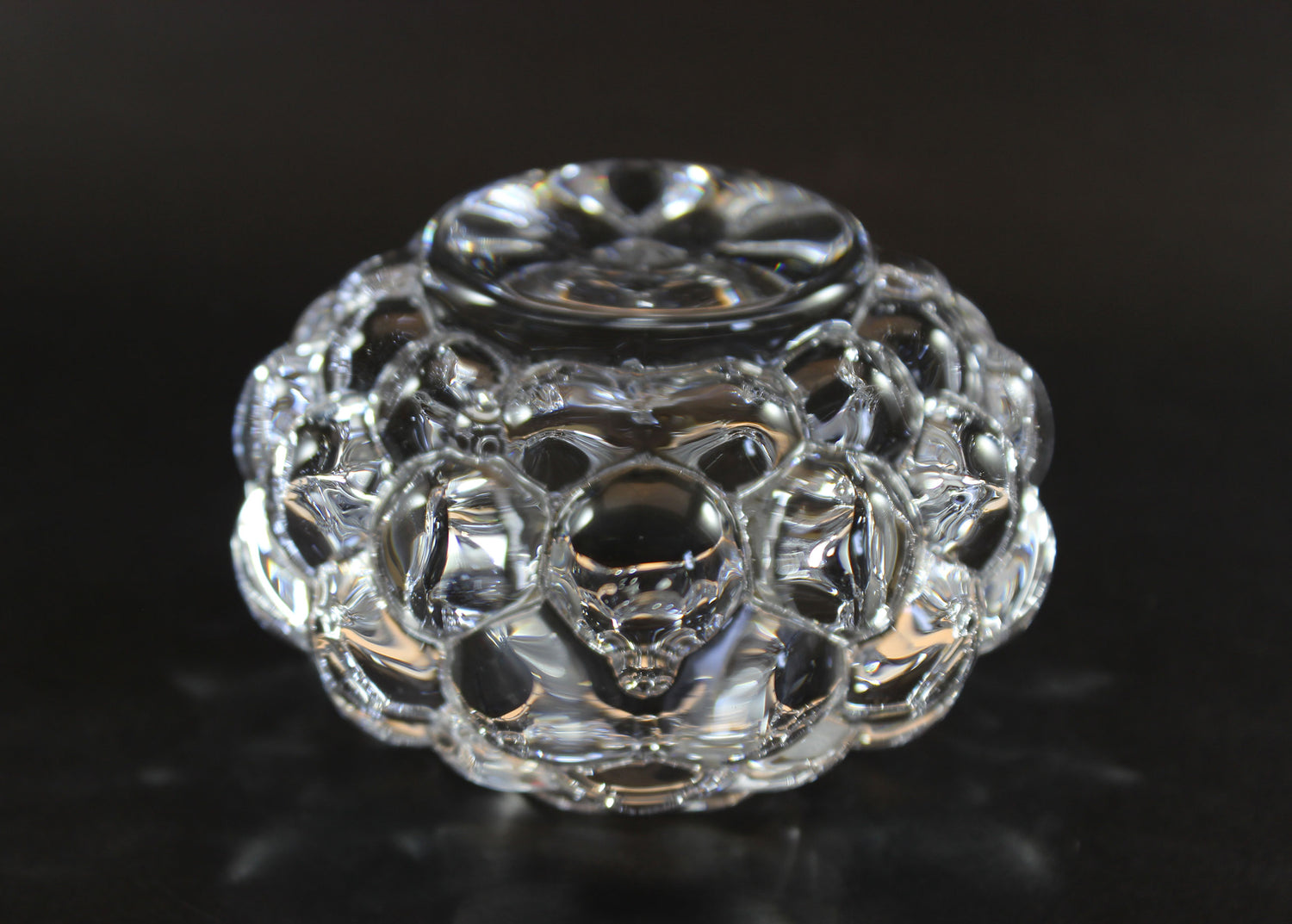 Orrefors Crystal, Raspberry Pattern Votive Candle Holder