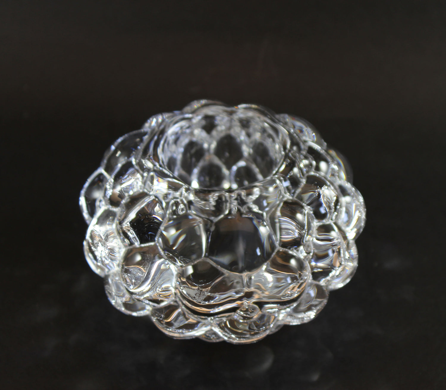 Orrefors Crystal, Raspberry Pattern Votive Candle Holder