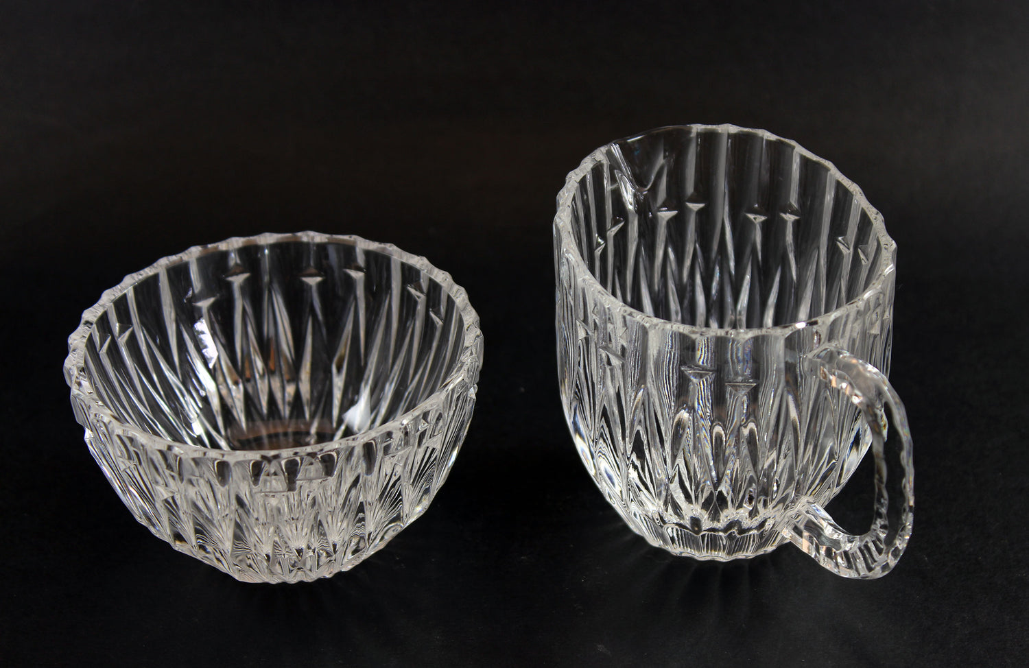 Princess House Crystal, Highlights Pattern, Bowl, Creamer and Sugar Bowl