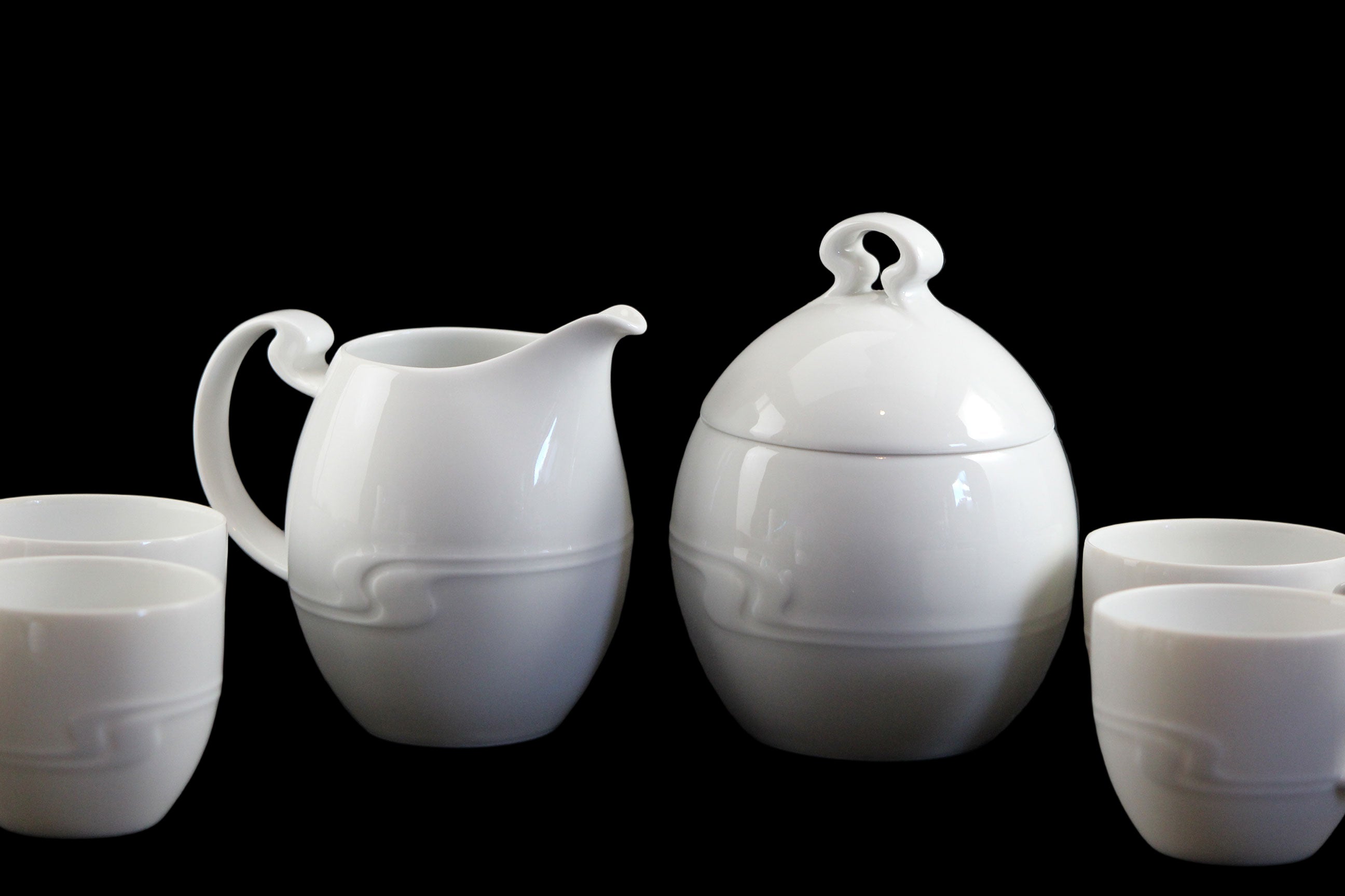 Rosenthal White Porcelain Espresso, Cream and Sugar set