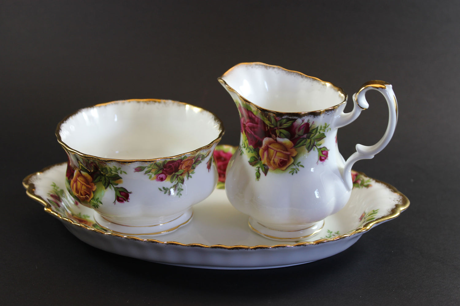 Royal Albert, Old Country Roses, Creamer, Open Sugar and Tray