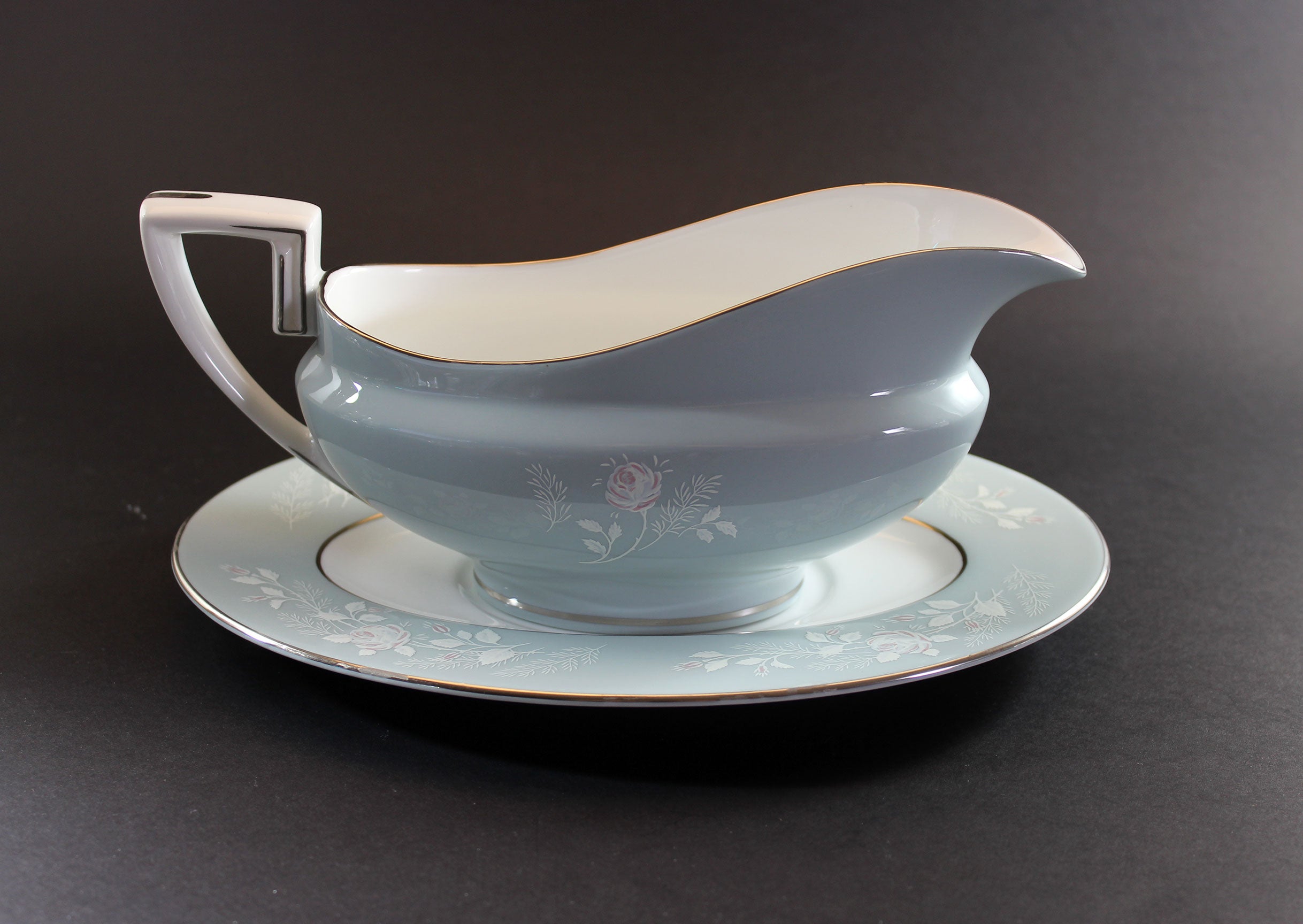 Royal Worcester, Bridal Rose, Gravy Boat and Under Plate