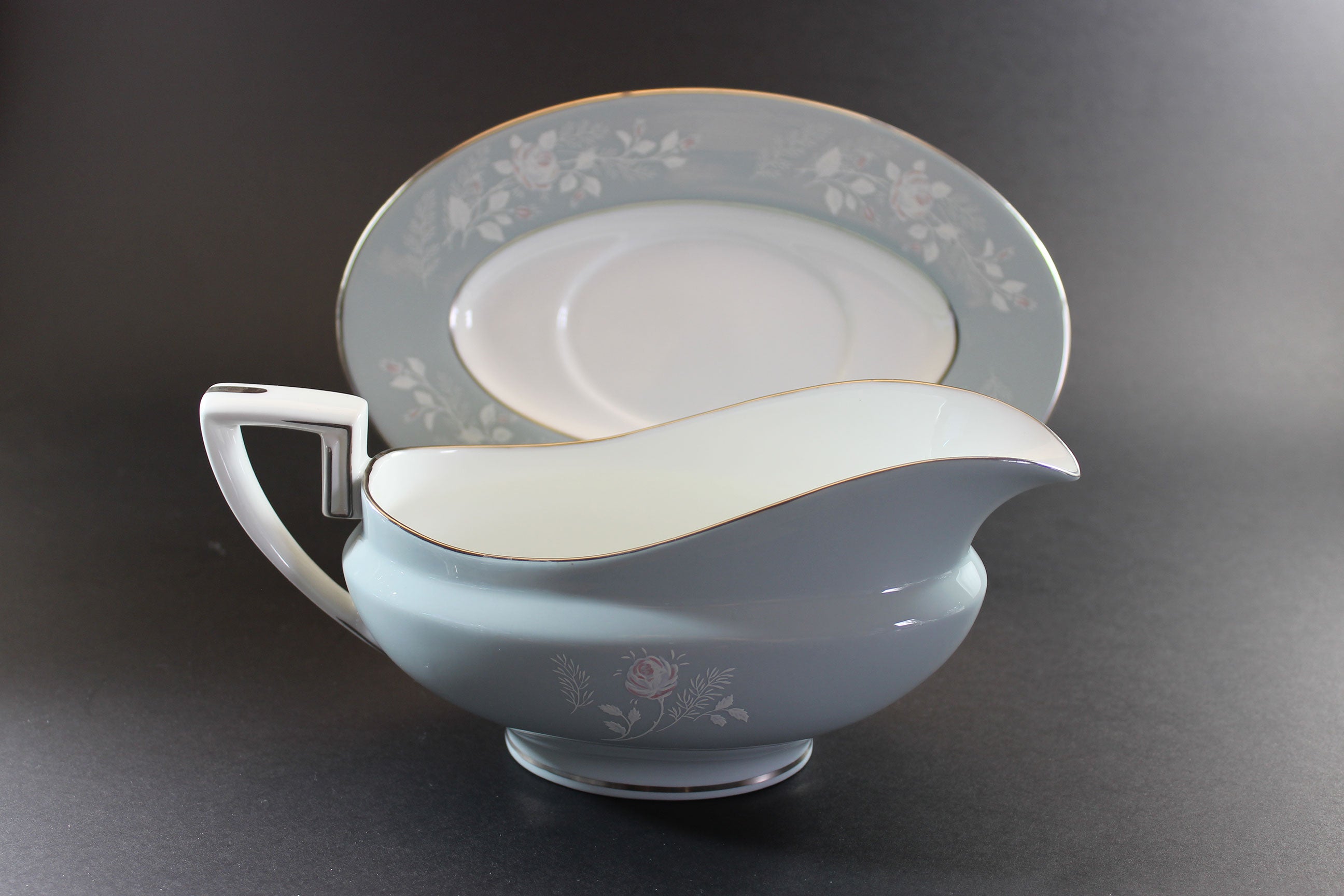 Royal Worcester, Bridal Rose, Gravy Boat and Under Plate