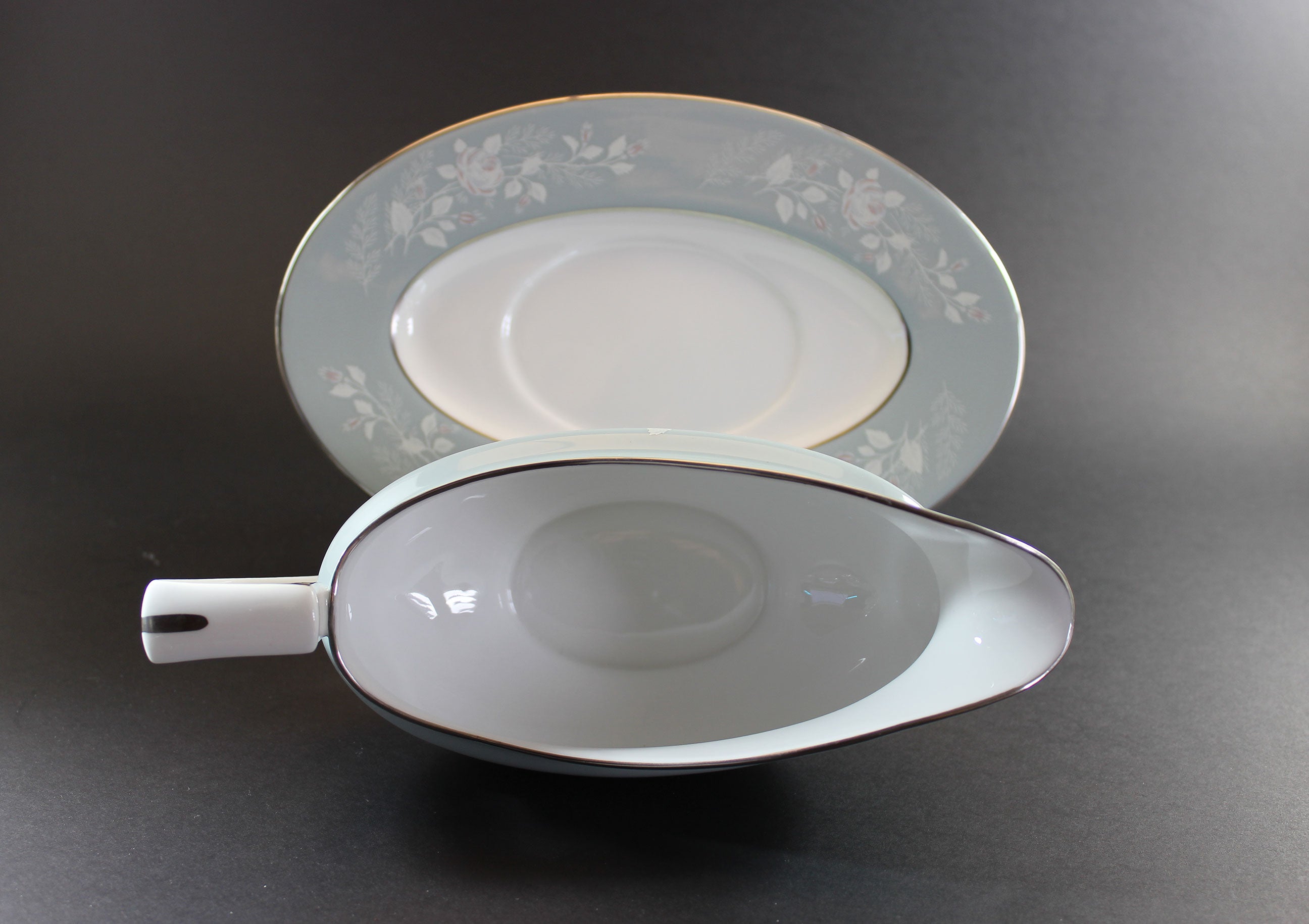 Royal Worcester, Bridal Rose, Gravy Boat and Under Plate