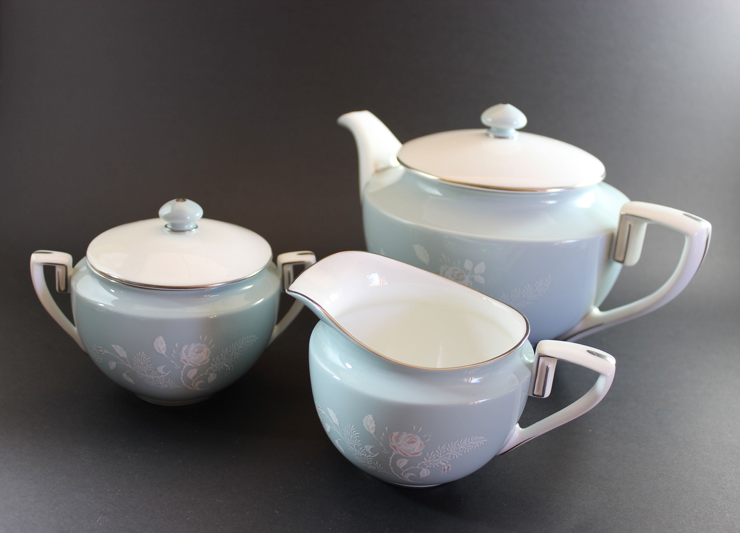 Royal Worcester, Bridal Rose, Teapot, Cream and Sugar Set
