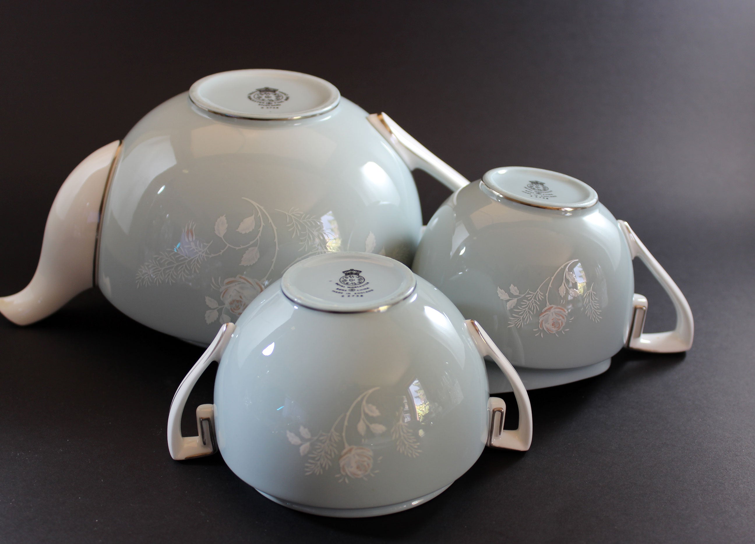 Royal Worcester, Bridal Rose, Teapot, Cream and Sugar Set